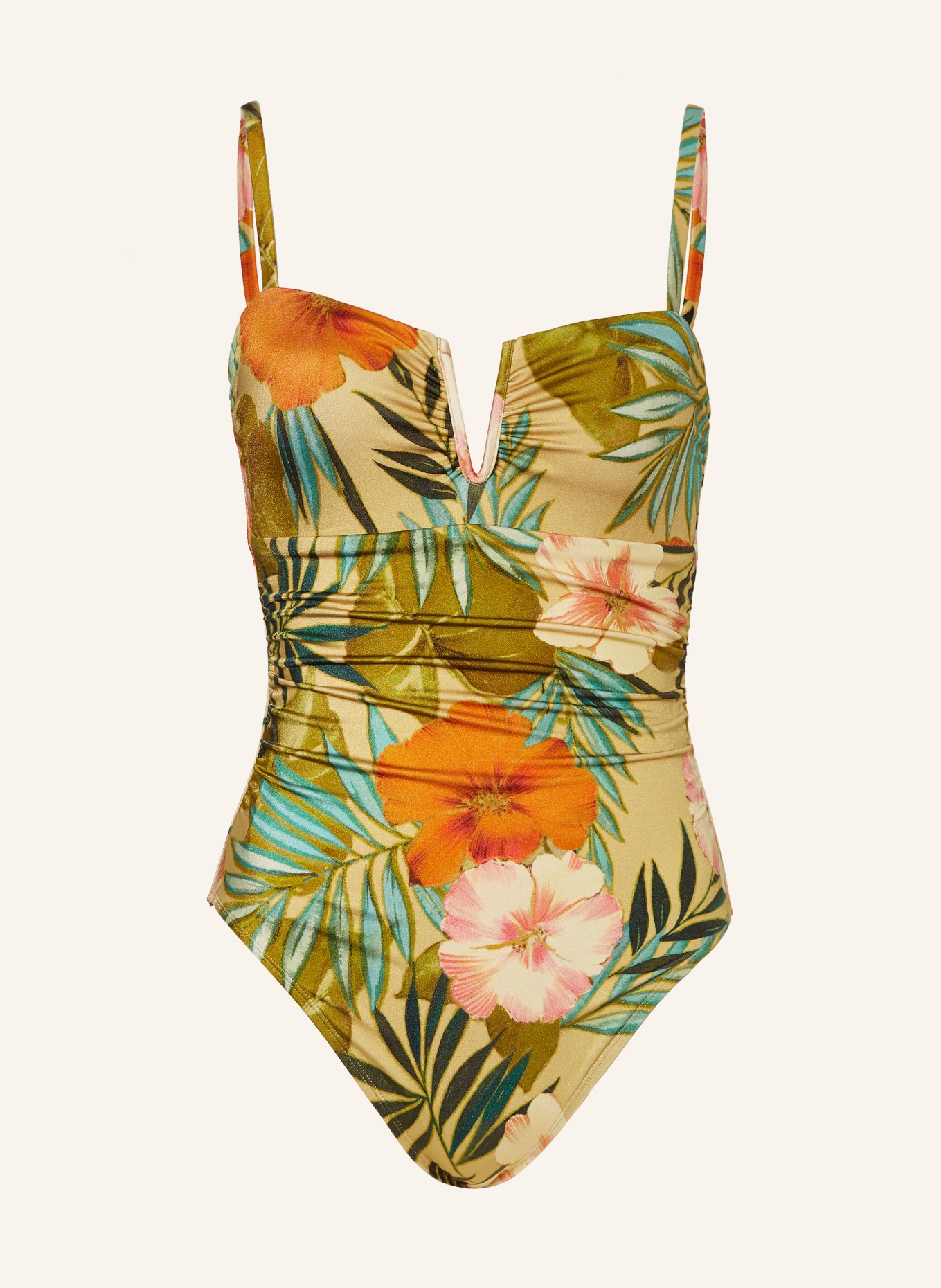 LAUREN RALPH LAUREN Swimsuit ISLAND TROPICAL, Color: DARK YELLOW/ ORANGE/ GREEN (Image 1)