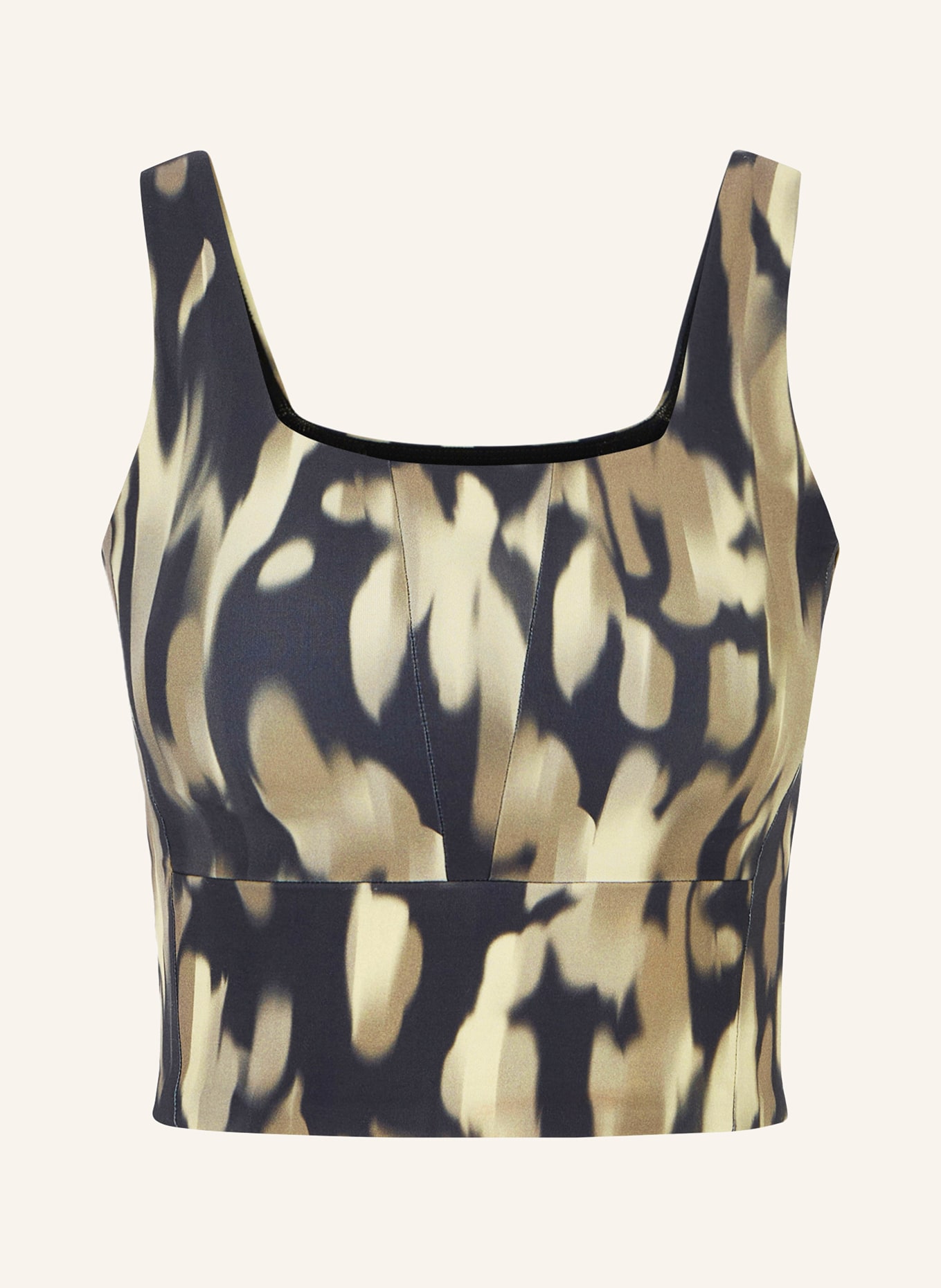 VENICE BEACH Cropped top AALIYAH, Color: DARK GRAY/ LIGHT YELLOW/ LIGHT BROWN (Image 1)