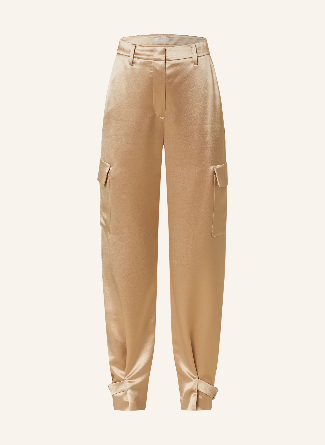 GUESS Cargo pants MARZIA in satin, Color: GOLD (Image 1)