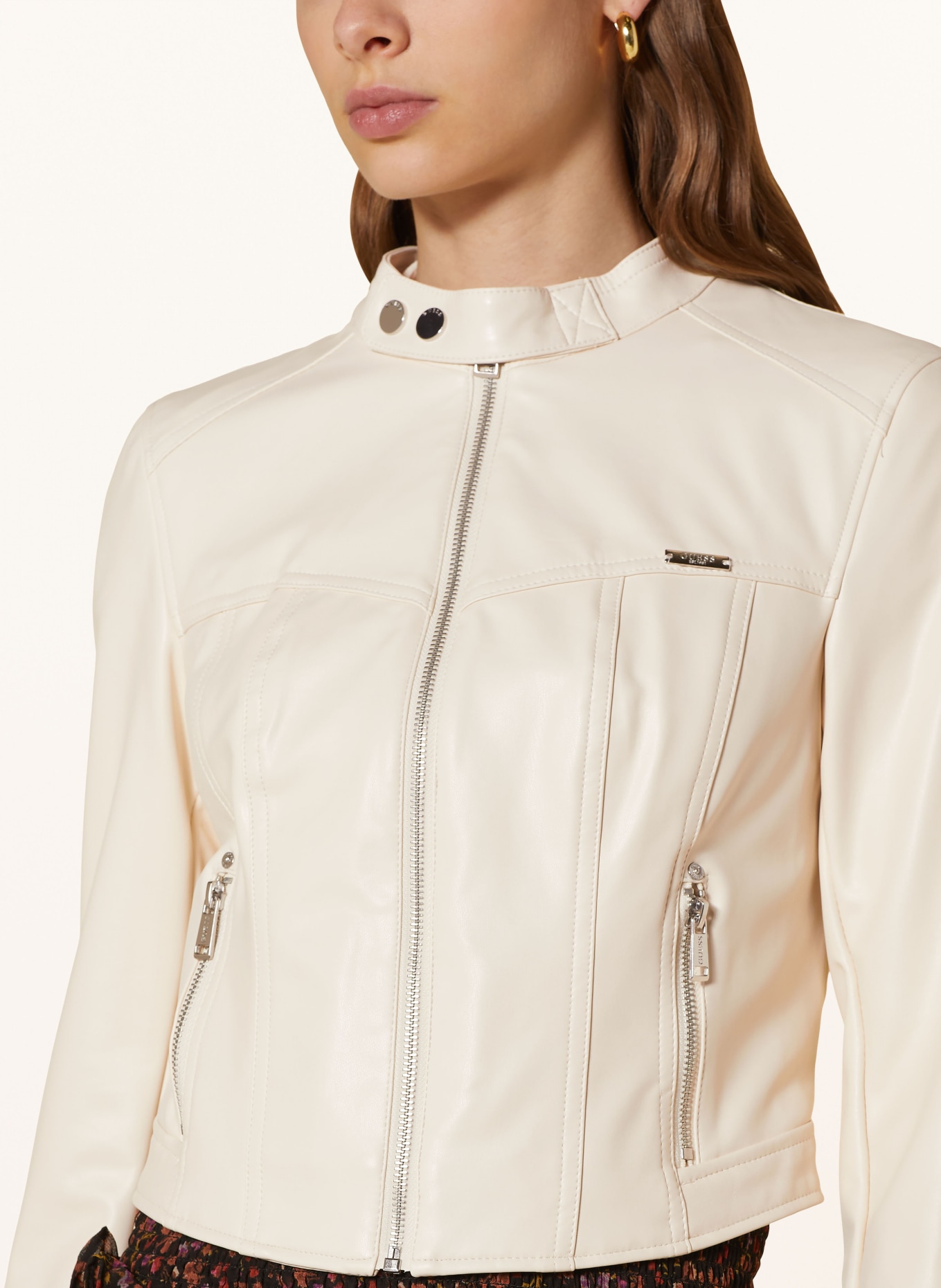GUESS Jacket in leather look, Color: CREAM (Image 4)