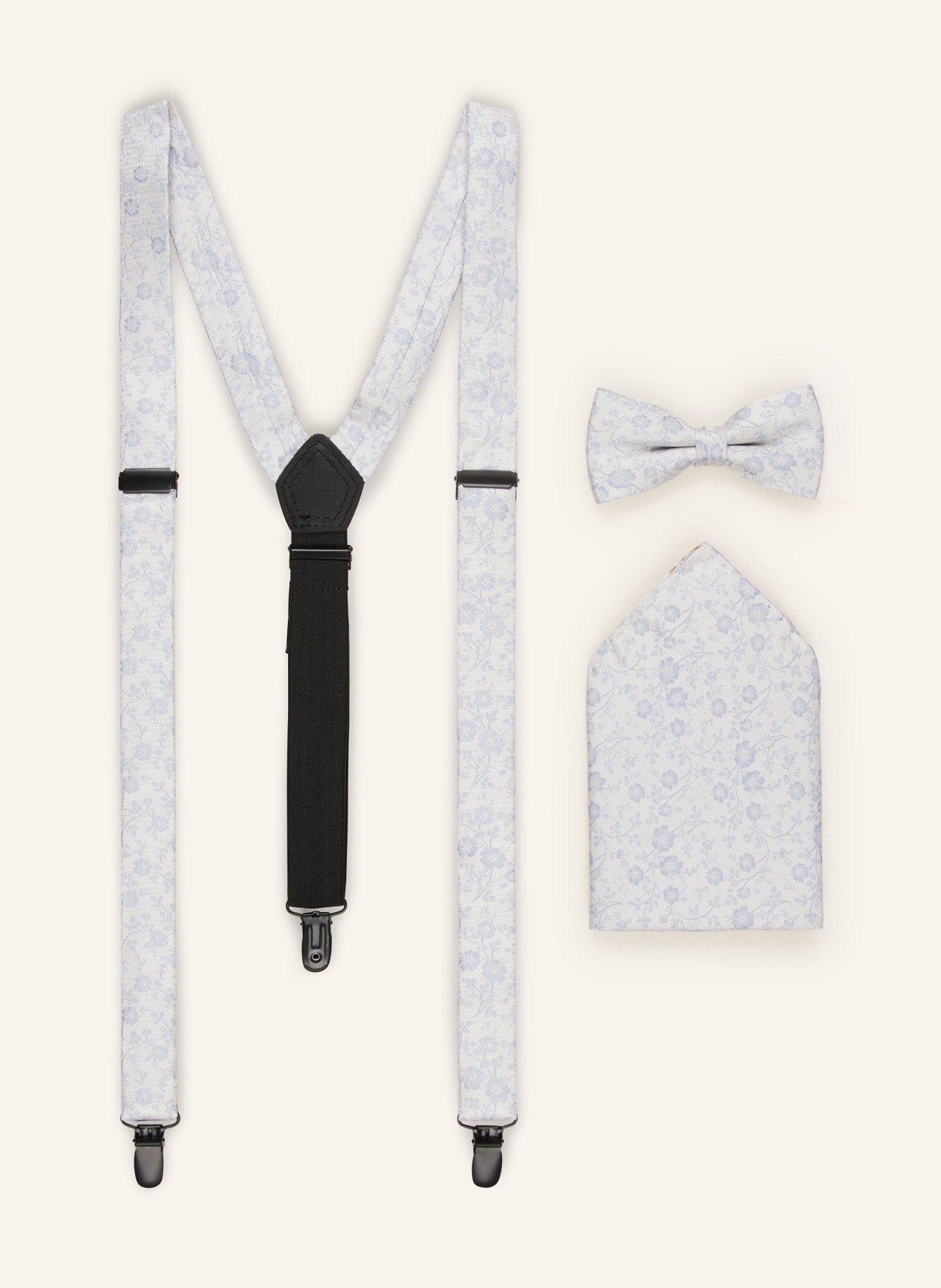 OLYMP Sada: Šle, motýlek a kapesníček do náprsní kapsy: BÍLÁ / TMAVĚ MODRÁ