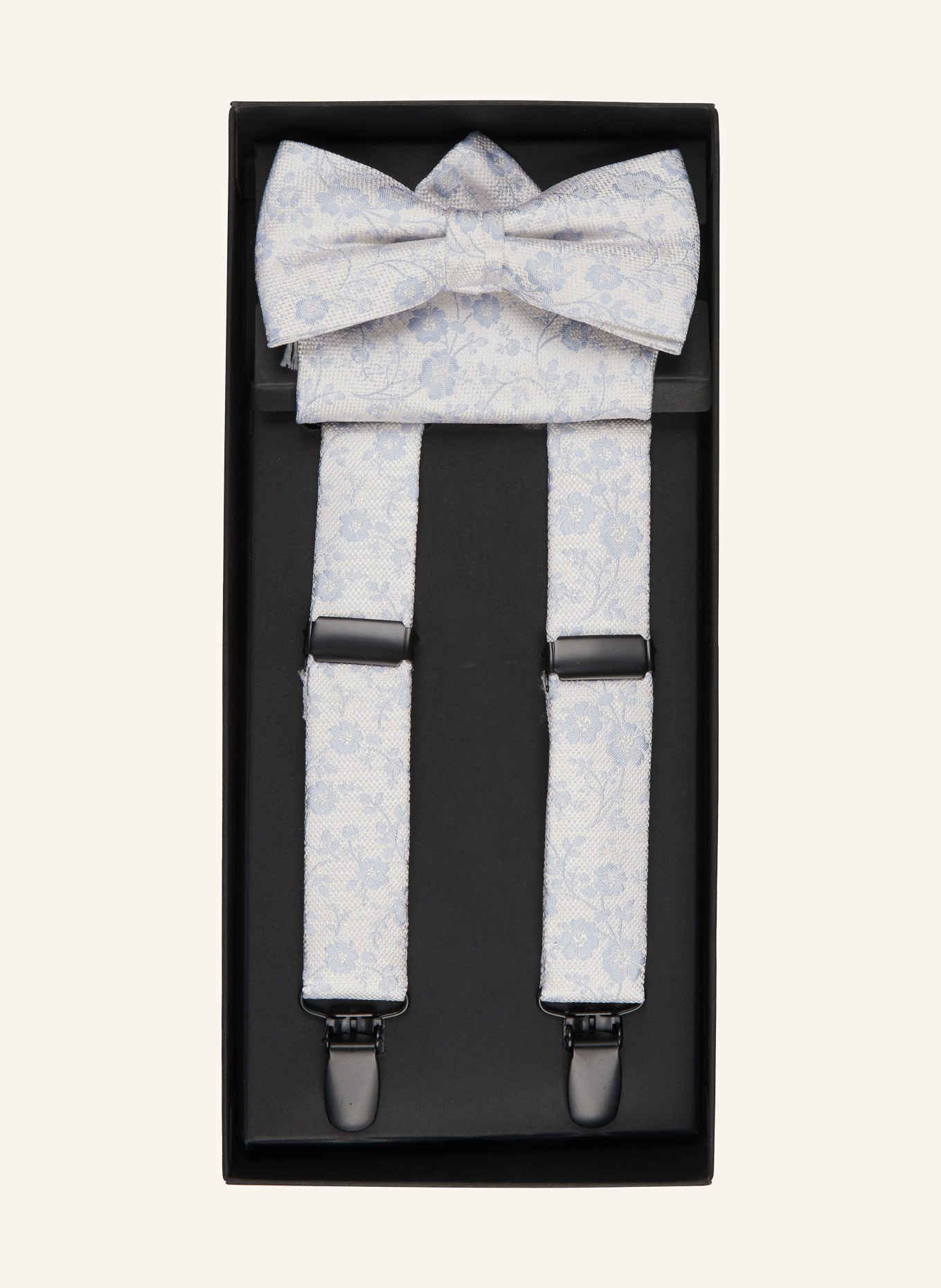 OLYMP Sada: Šle, motýlek a kapesníček do náprsní kapsy: BÍLÁ / TMAVĚ MODRÁ