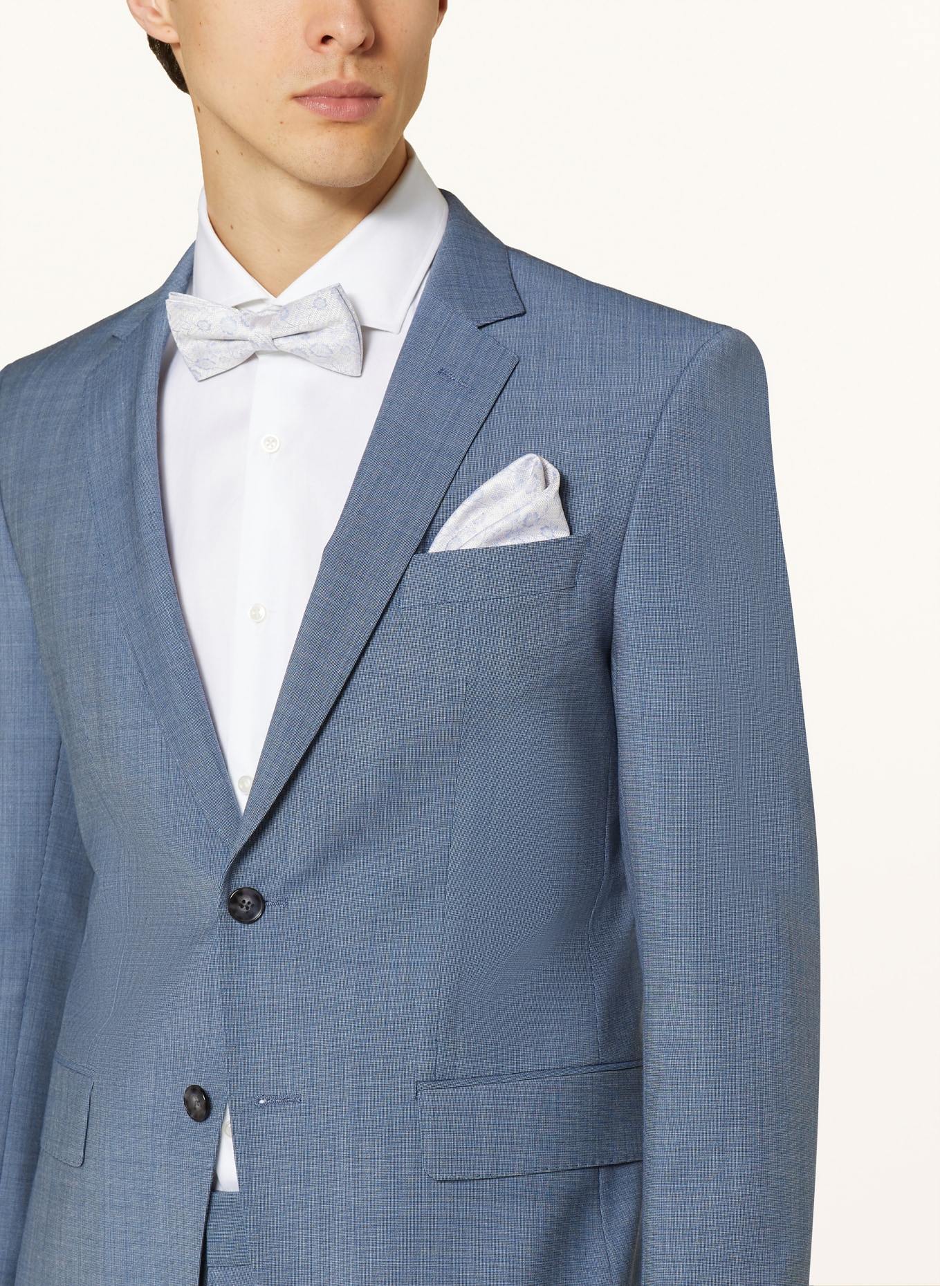 OLYMP Sada: Šle, motýlek a kapesníček do náprsní kapsy: BÍLÁ / TMAVĚ MODRÁ