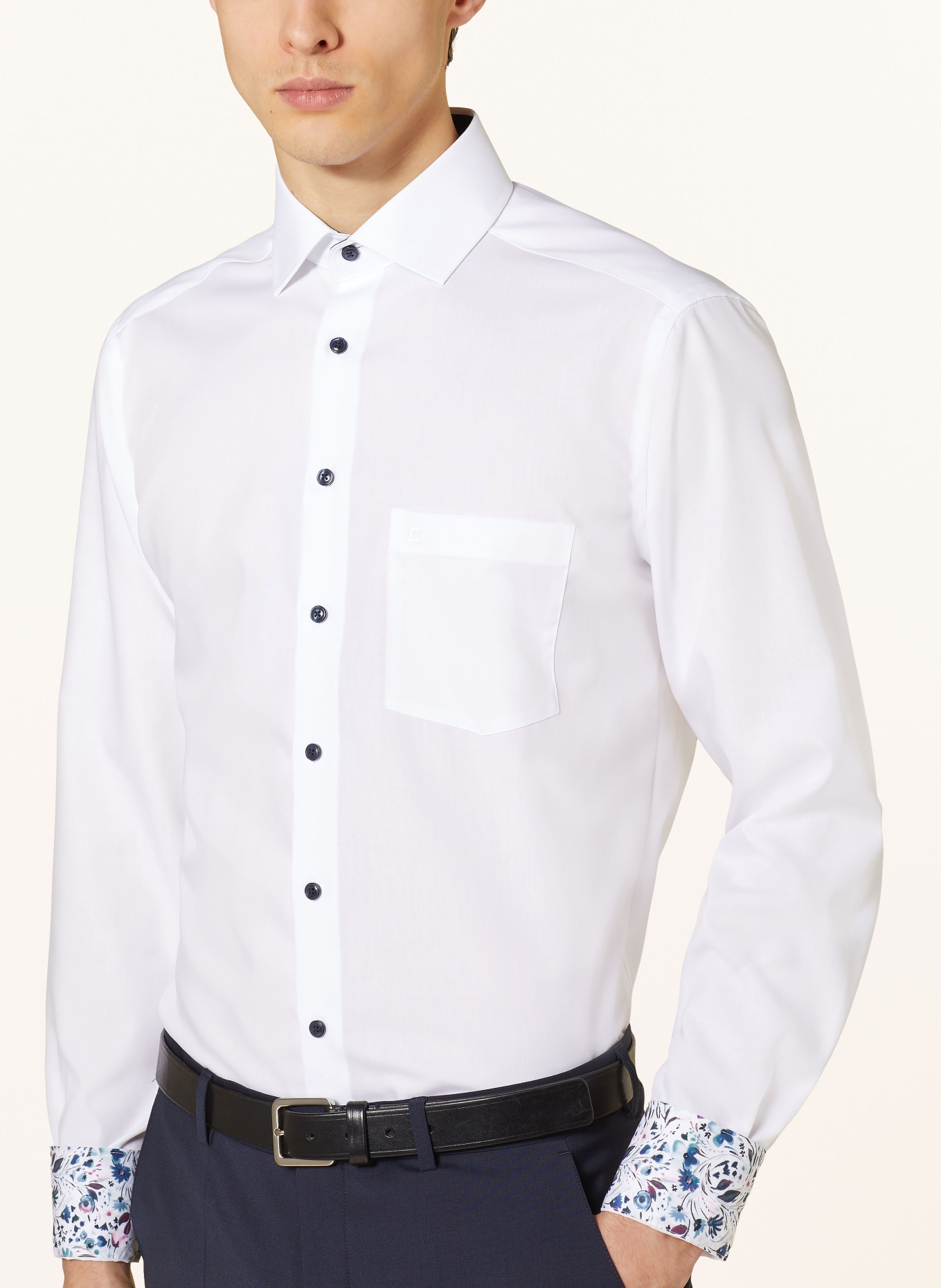 OLYMP Koszula luxor modern fit z bardzo długimi rękawami, Kolor: BIAŁY (Obrazek 4)