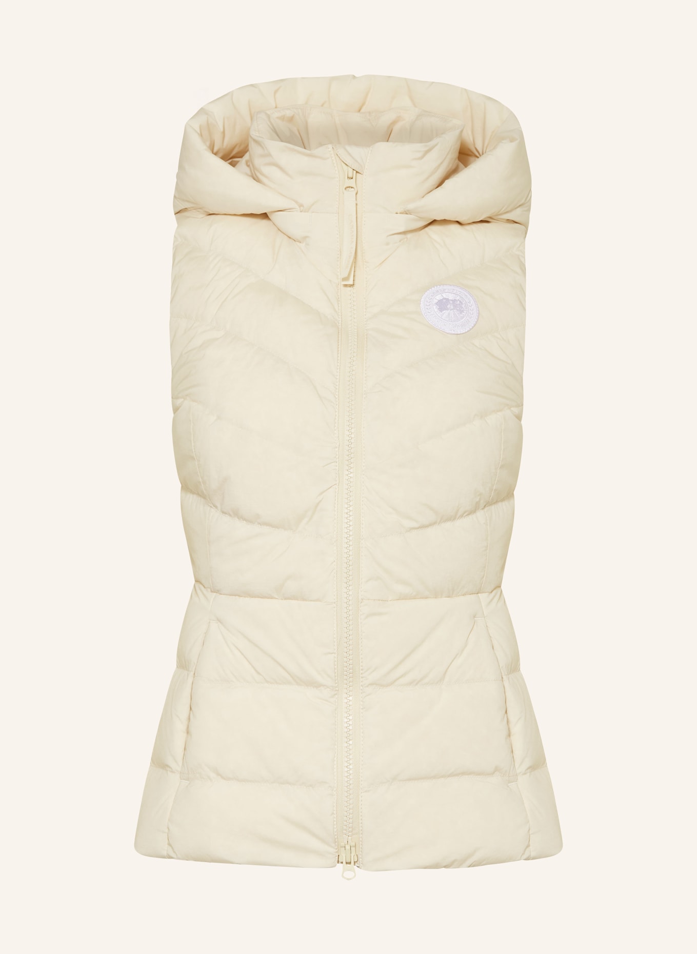 CANADA GOOSE Down vest CLAIR with removable hood, Color: LIGHT BROWN (Image 1)