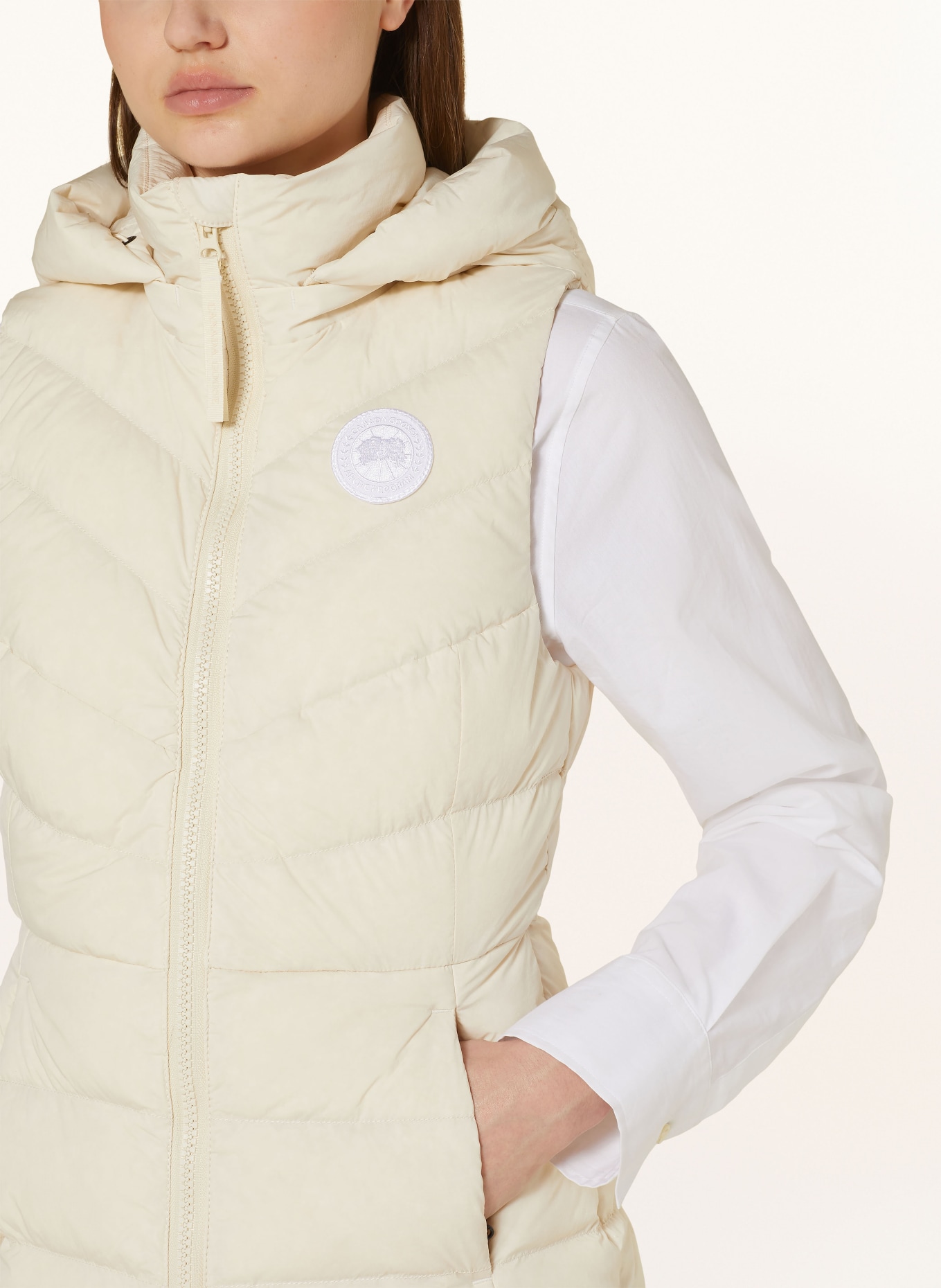 CANADA GOOSE Down vest CLAIR with removable hood, Color: LIGHT BROWN (Image 5)