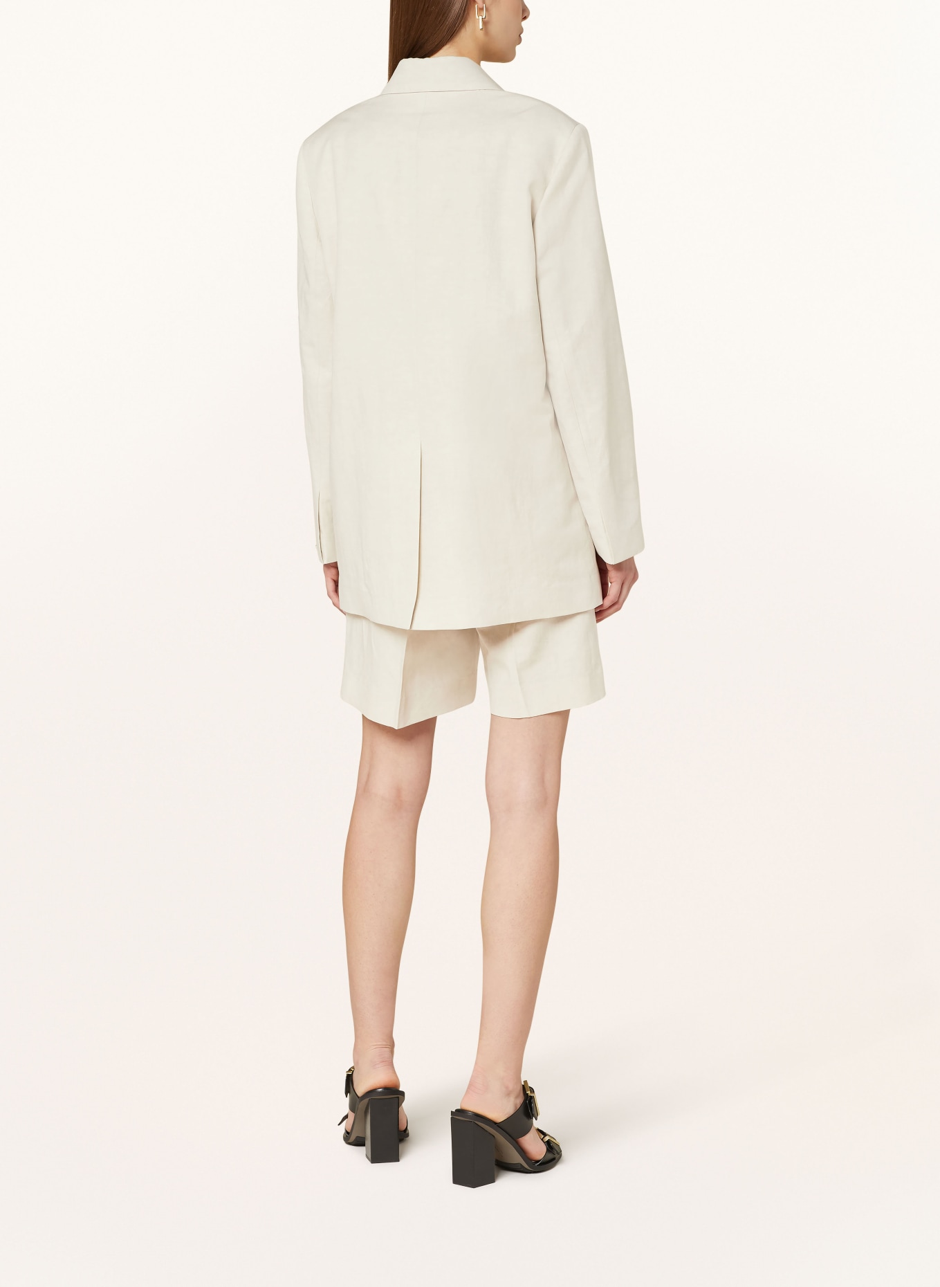 Calvin Klein Long blazer with linen, Color: ECRU (Image 3)