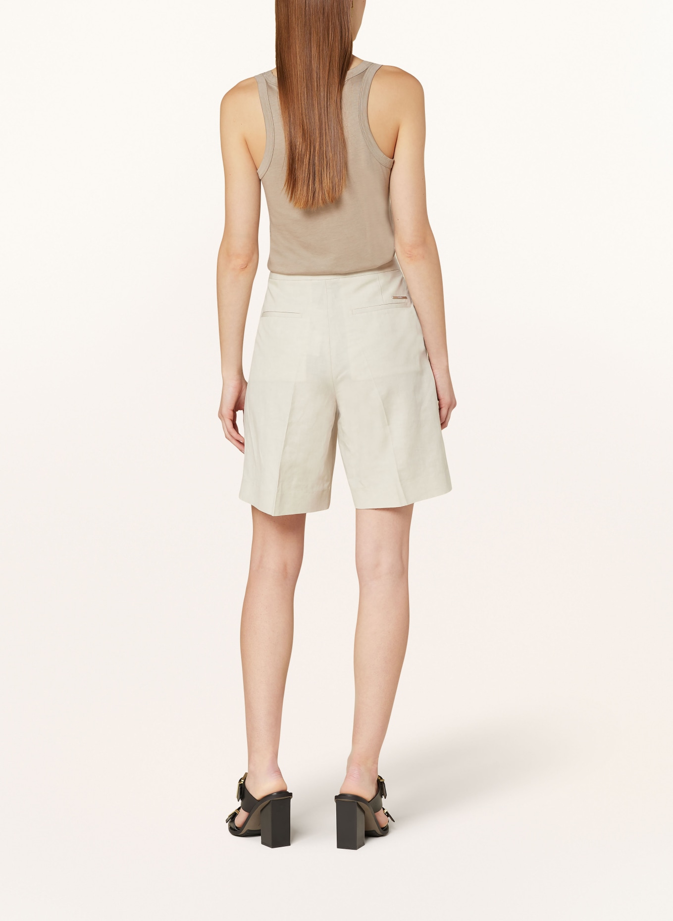 Calvin Klein Shorts with linen, Color: ECRU (Image 3)