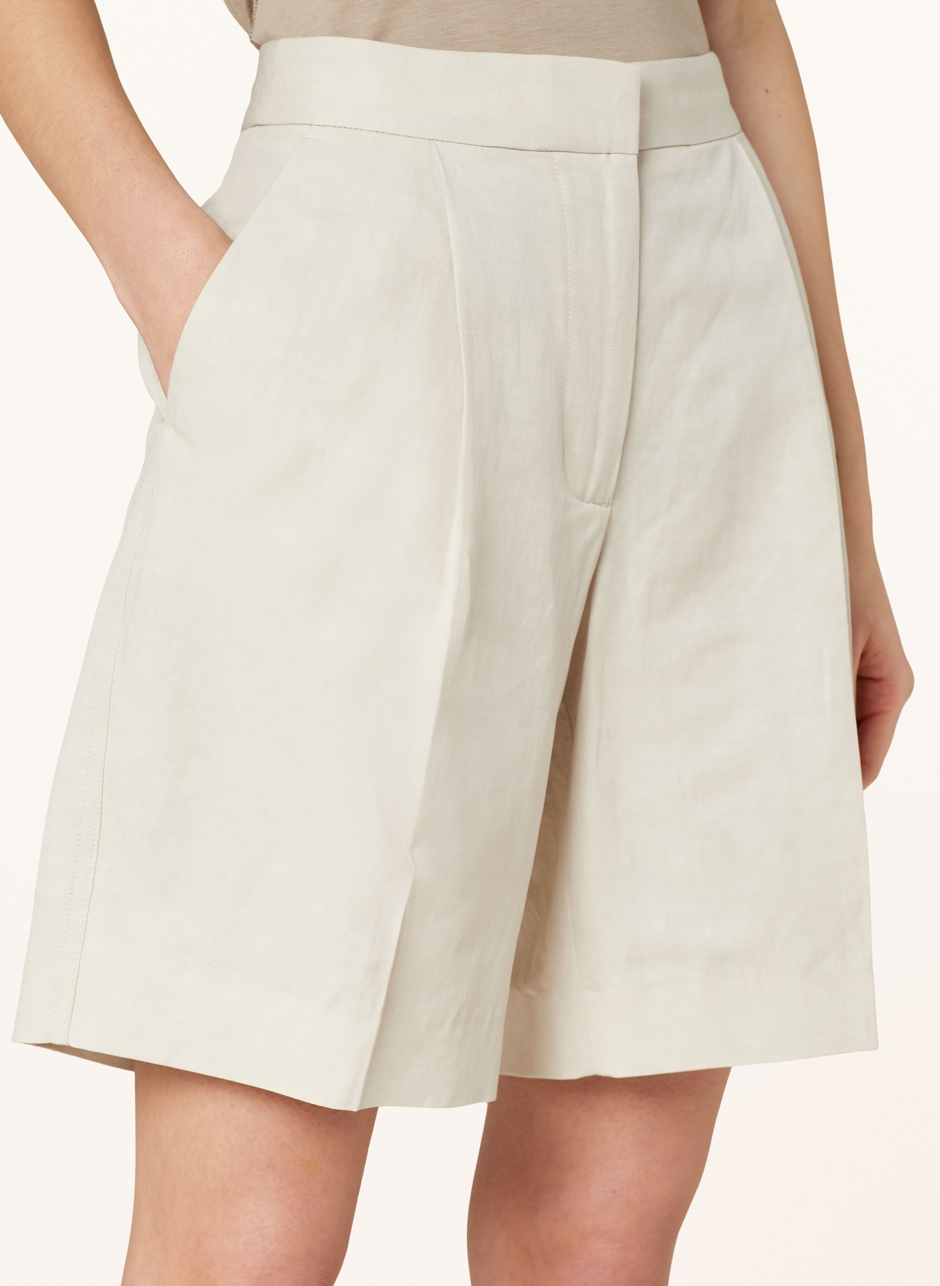 Calvin Klein Shorts mit Leinen, Farbe: ECRU (Bild 5)