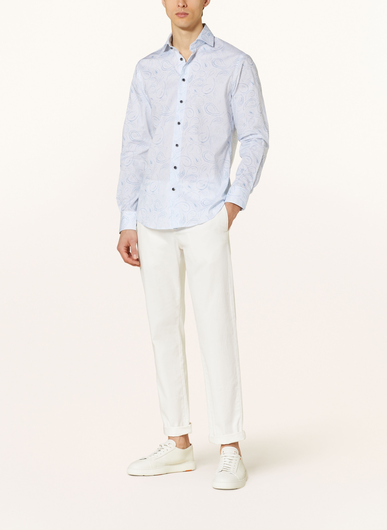 PROFUOMO Shirt slim fit, Color: LIGHT BLUE/ WHITE (Image 2)