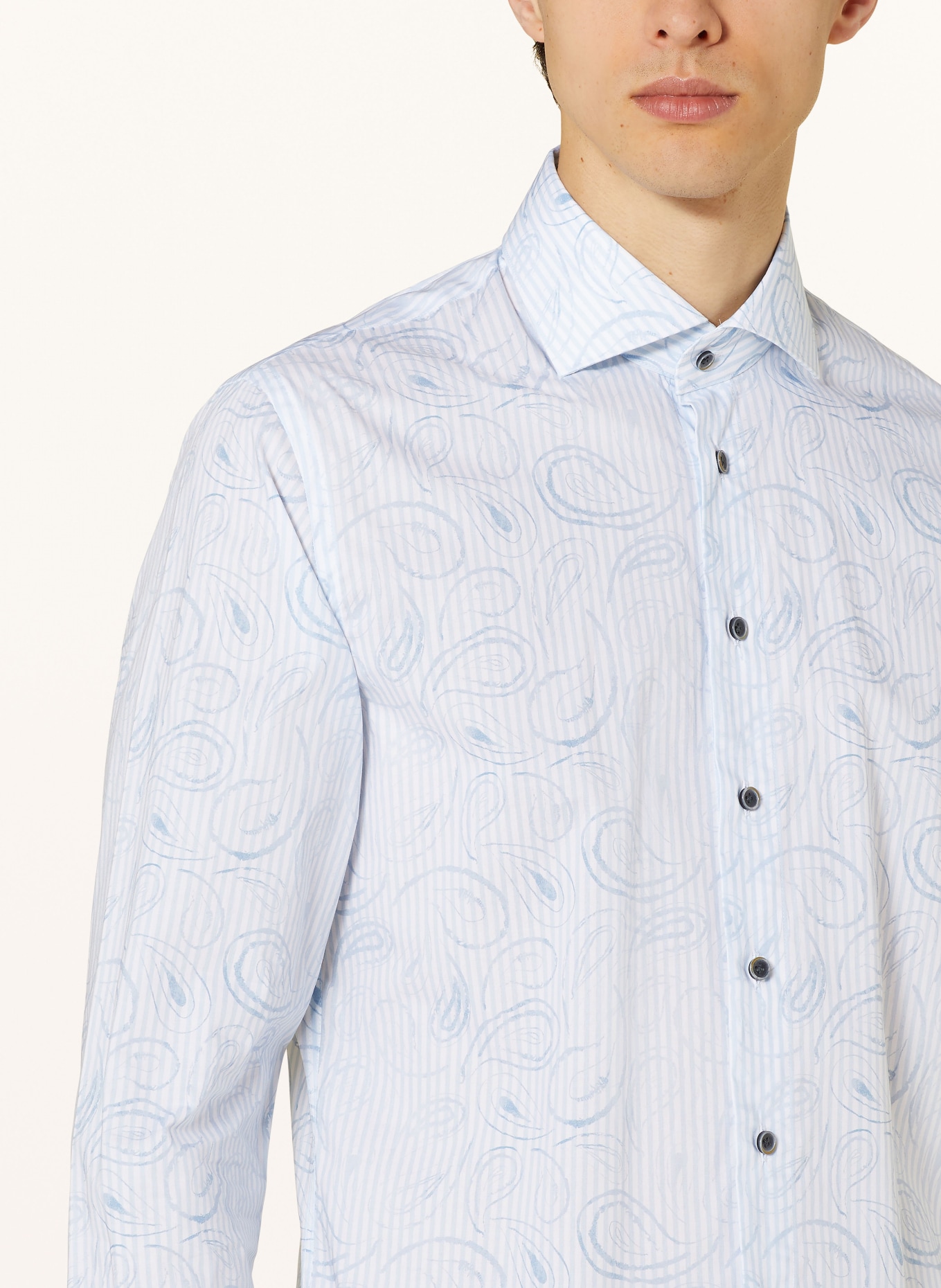 PROFUOMO Shirt slim fit, Color: LIGHT BLUE/ WHITE (Image 4)