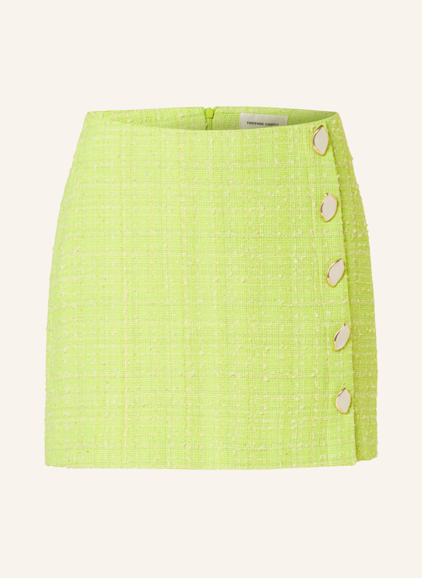 FABIENNE CHAPOT Bouclé skirt DIONNE, Color: NEON GREEN (Image 1)