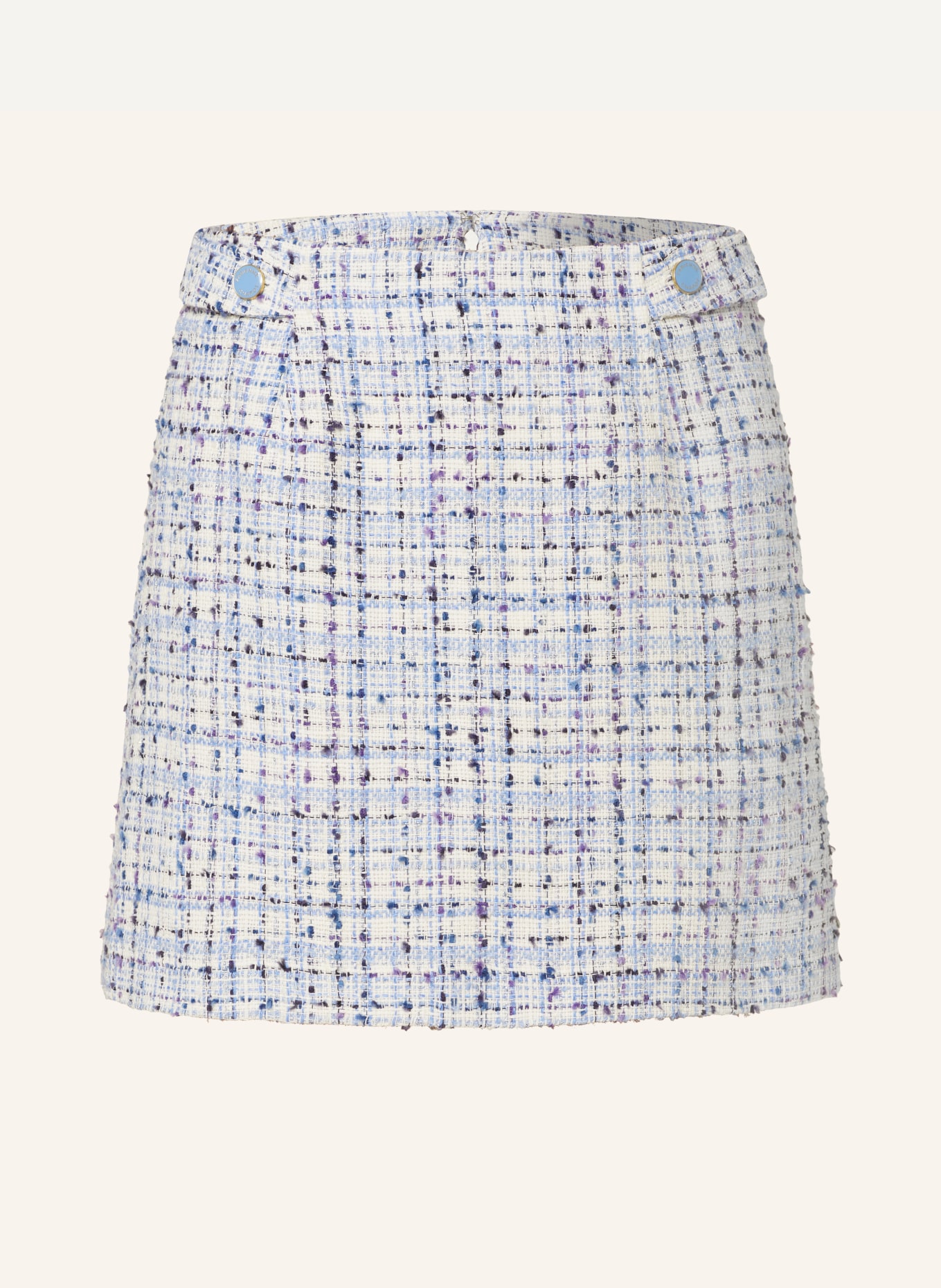 FABIENNE CHAPOT Bouclé skirt DORA with glitter thread, Color: WHITE/ BLUE (Image 1)