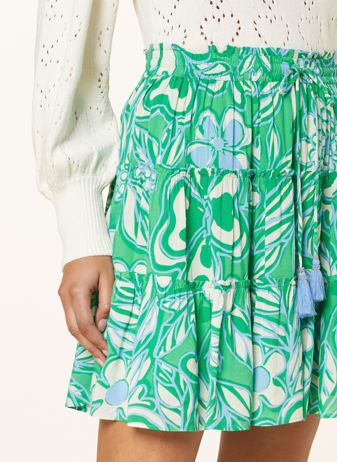 FABIENNE CHAPOT Skirt MITZI, Color: GREEN/ ECRU/ LIGHT BLUE (Image 4)