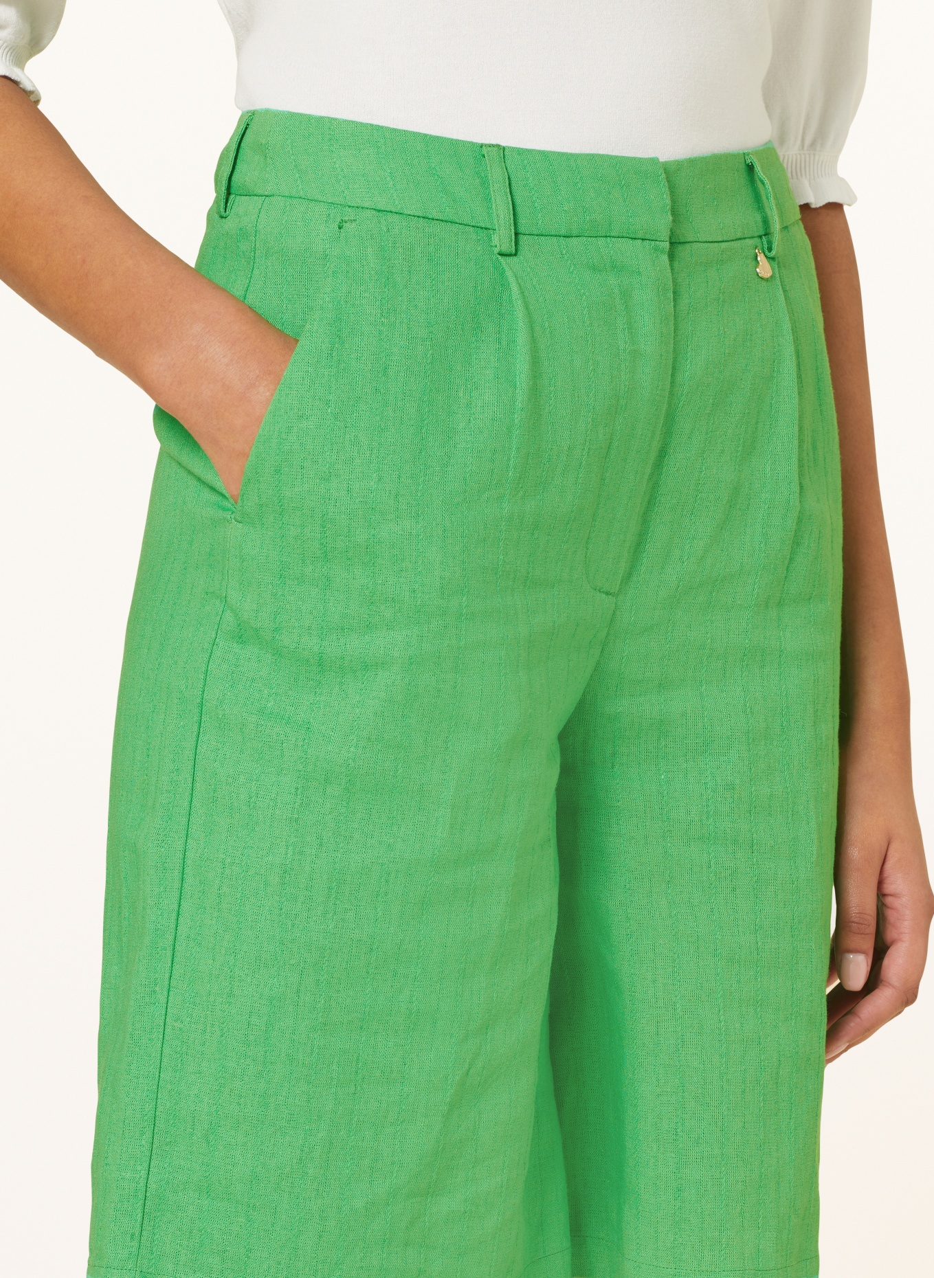 FABIENNE CHAPOT Shorts JULIA with linen, Color: GREEN (Image 5)