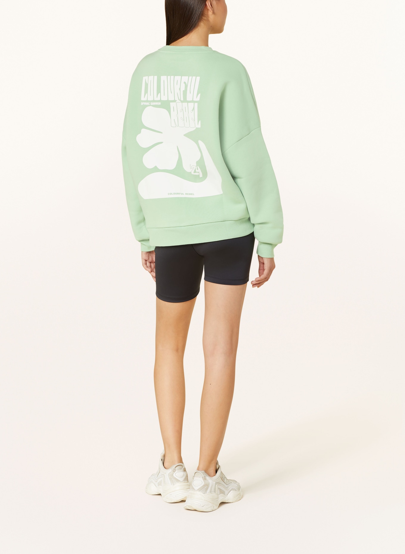 COLOURFUL REBEL Sweatshirt FLOWER, Color: LIGHT GREEN (Image 2)