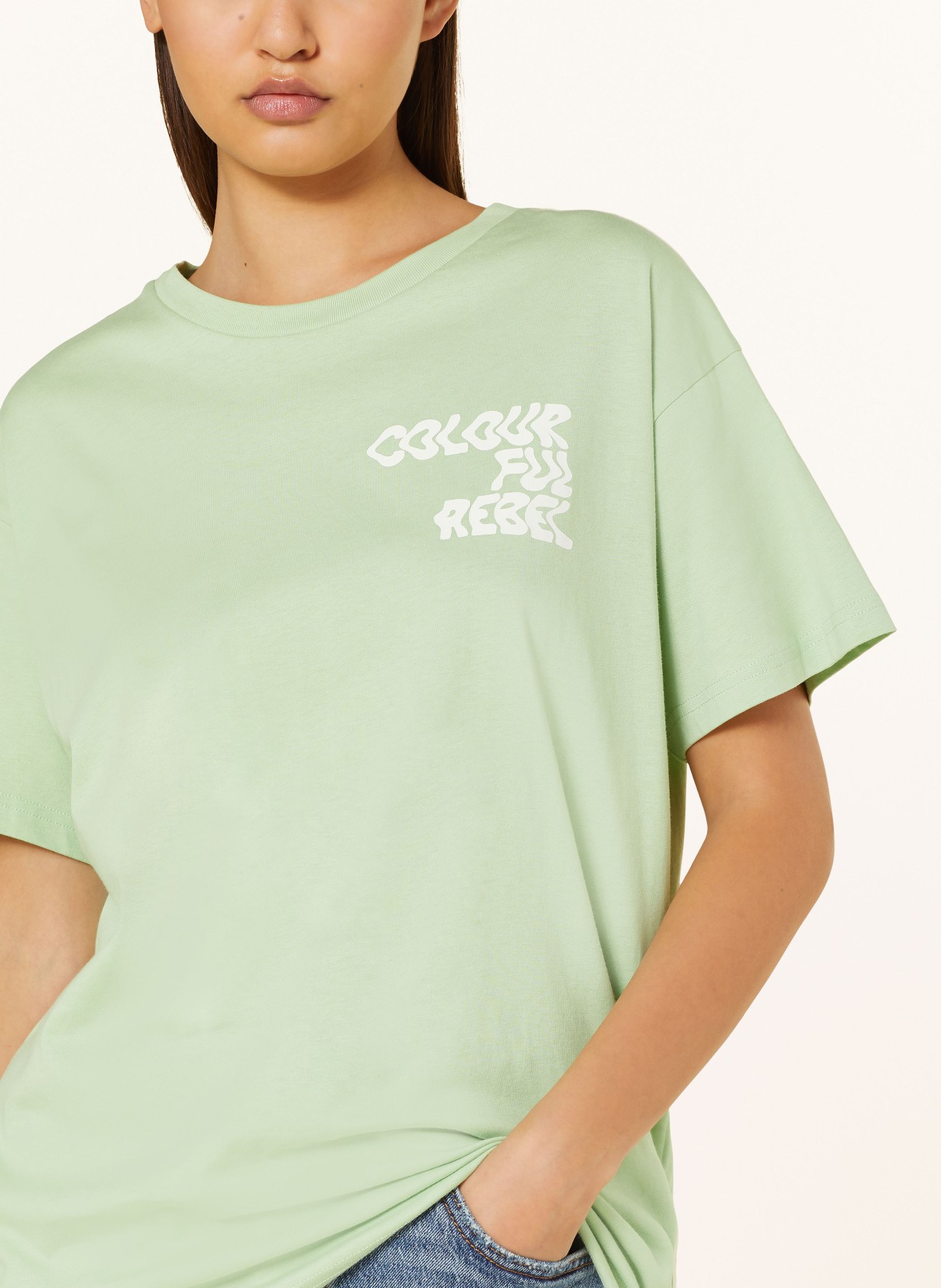 COLOURFUL REBEL T-Shirt LOGO WAVE, Farbe: HELLGRÜN (Bild 4)