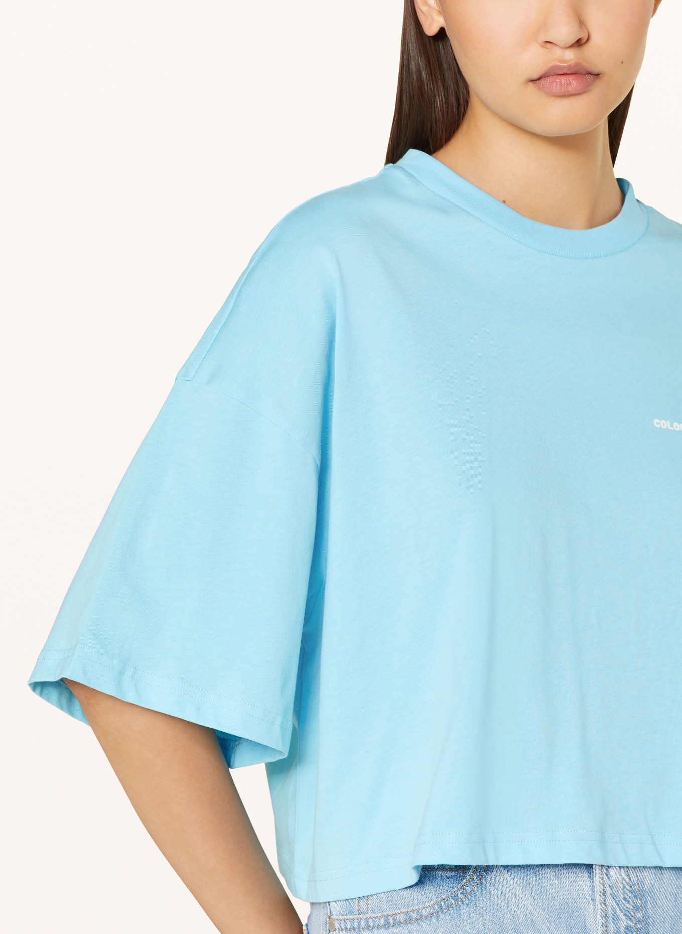 COLOURFUL REBEL Cropped-Shirt, Farbe: HELLBLAU (Bild 4)