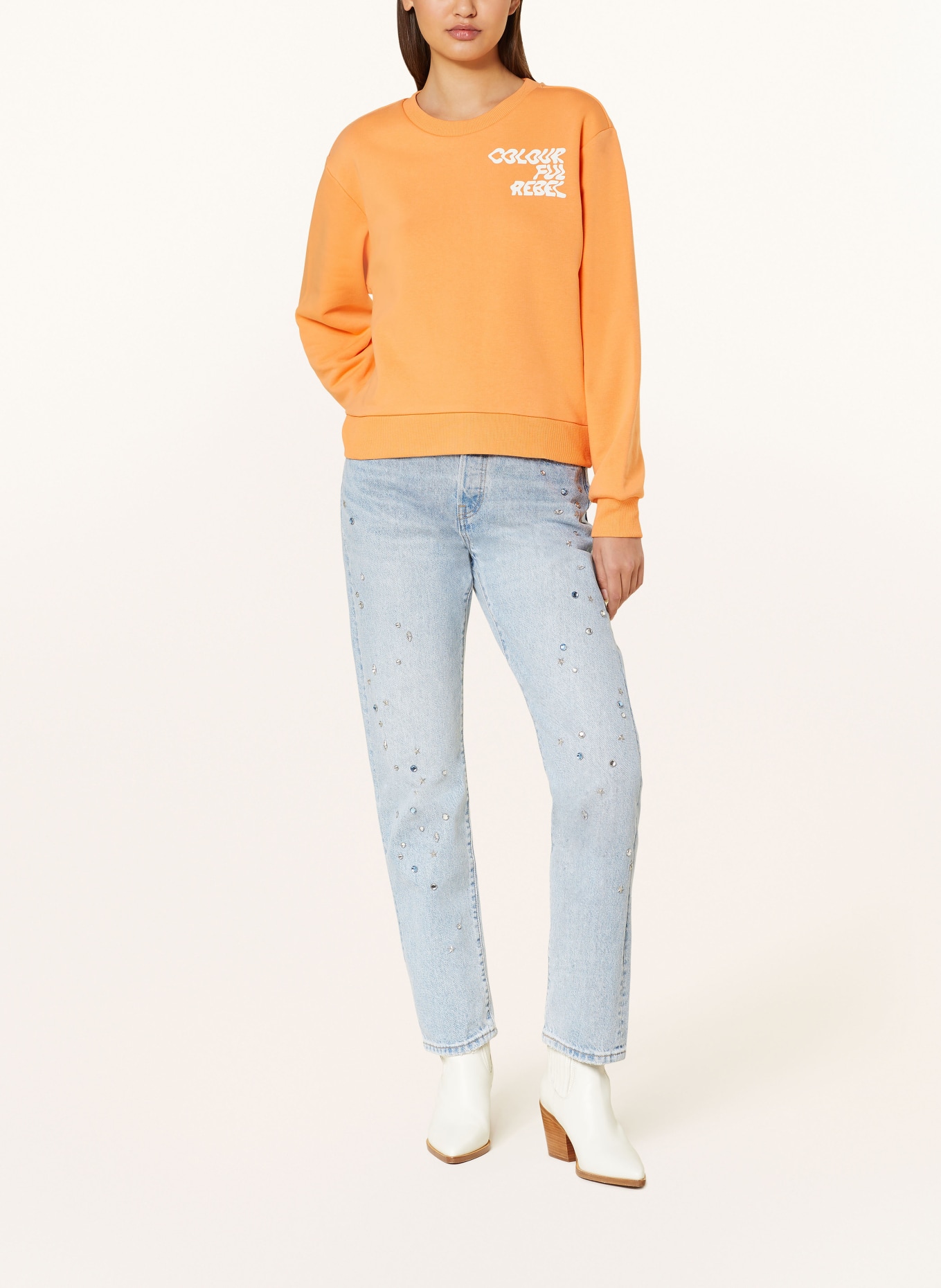 COLOURFUL REBEL Sweatshirt LOGO WAVE, Color: ORANGE (Image 2)