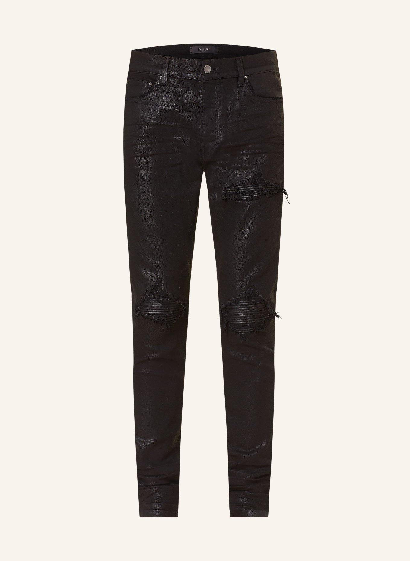black coated jeans