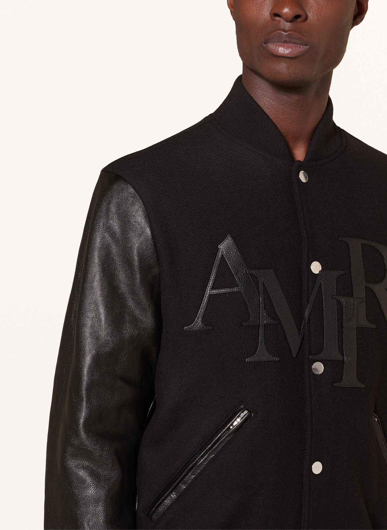 AMIRI Bomber jacket in mixed materials, Color: BLACK (Image 4)