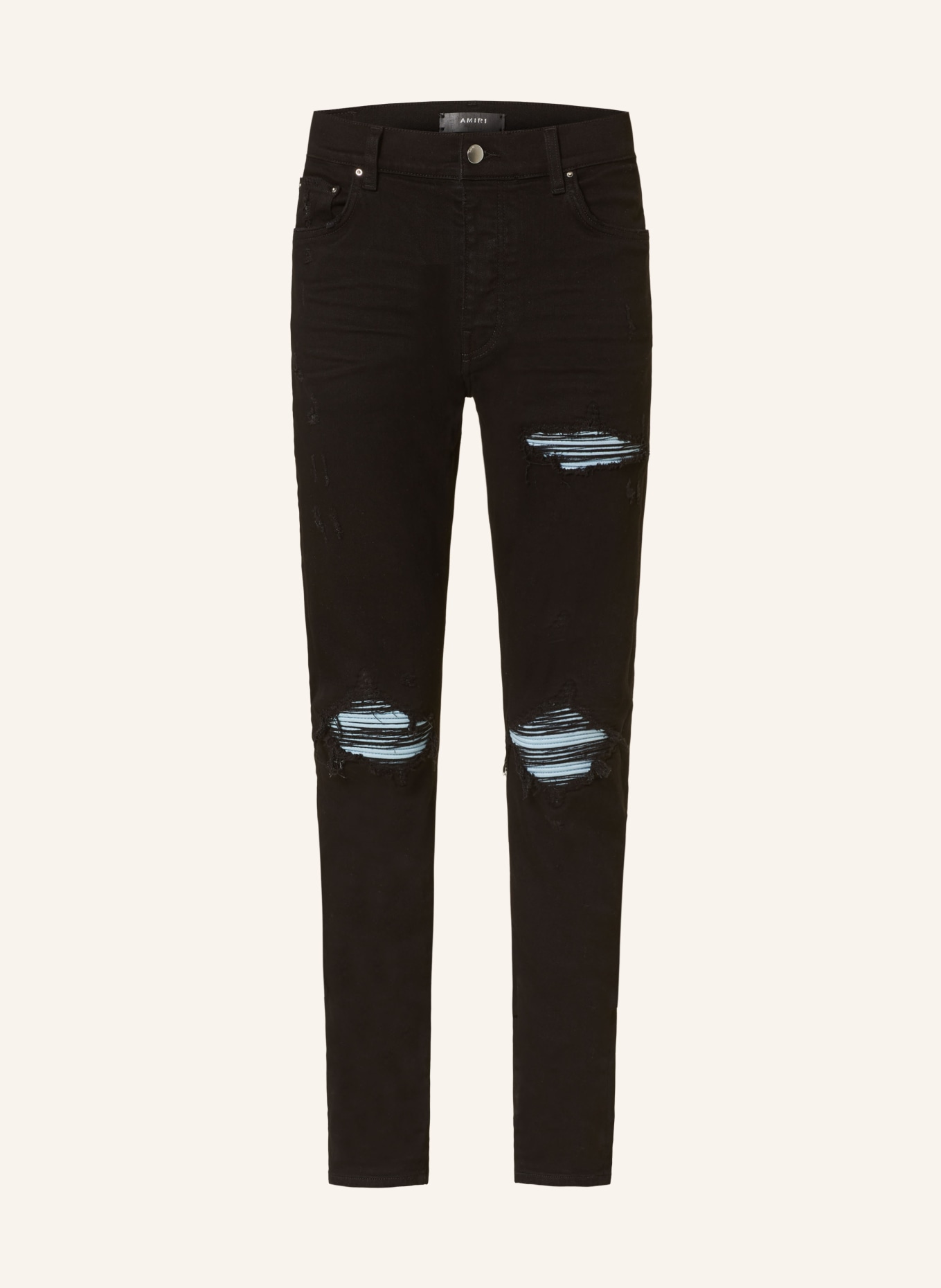 AMIRI Destroyed Jeans MX1 Extra Slim Fit, Farbe: SCHWARZ (Bild 1)