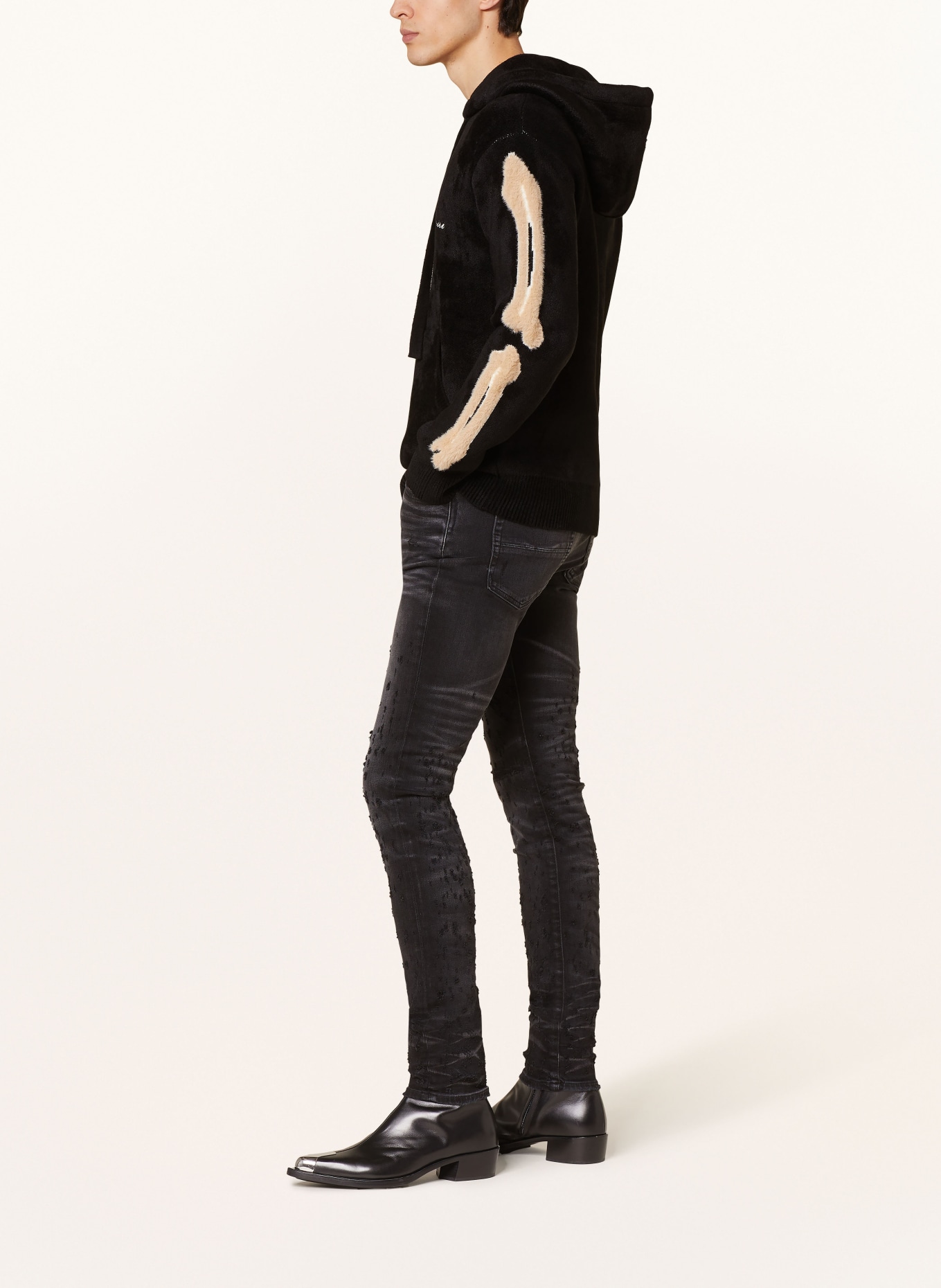 AMIRI Destroyed Jeans Skinny Fit, Farbe: FADED BLACK FADED BLACK (Bild 4)