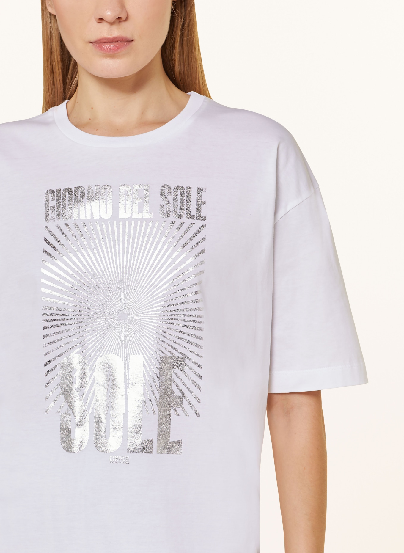 CINQUE T-shirt CISOLE, Color: WHITE/ SILVER (Image 4)