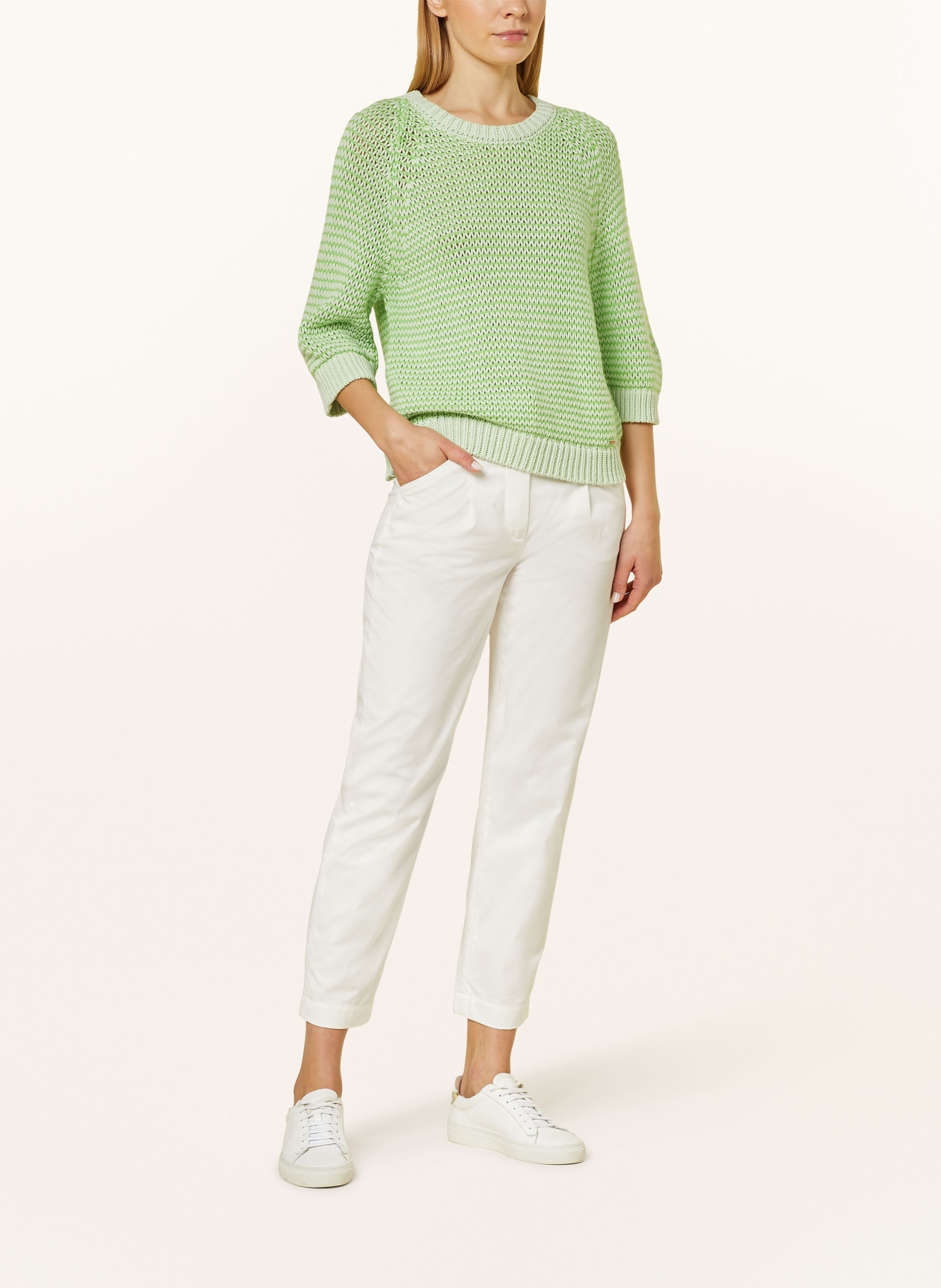 CINQUE Sweater CIANJE with 3/4 sleeves, Color: LIGHT GREEN (Image 2)