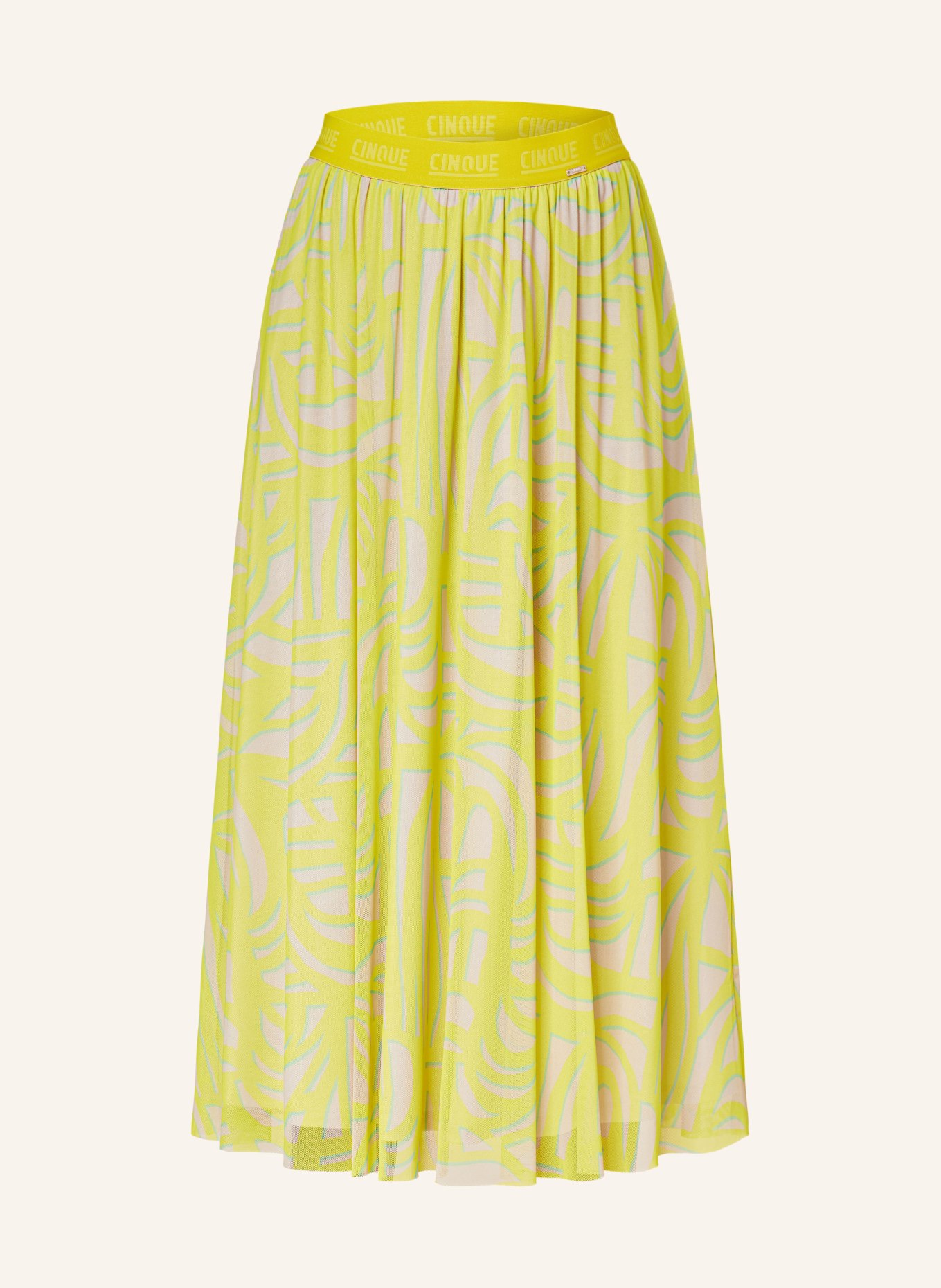 CINQUE Mesh skirt CIFAB, Color: YELLOW/ CREAM/ LIGHT GREEN (Image 1)
