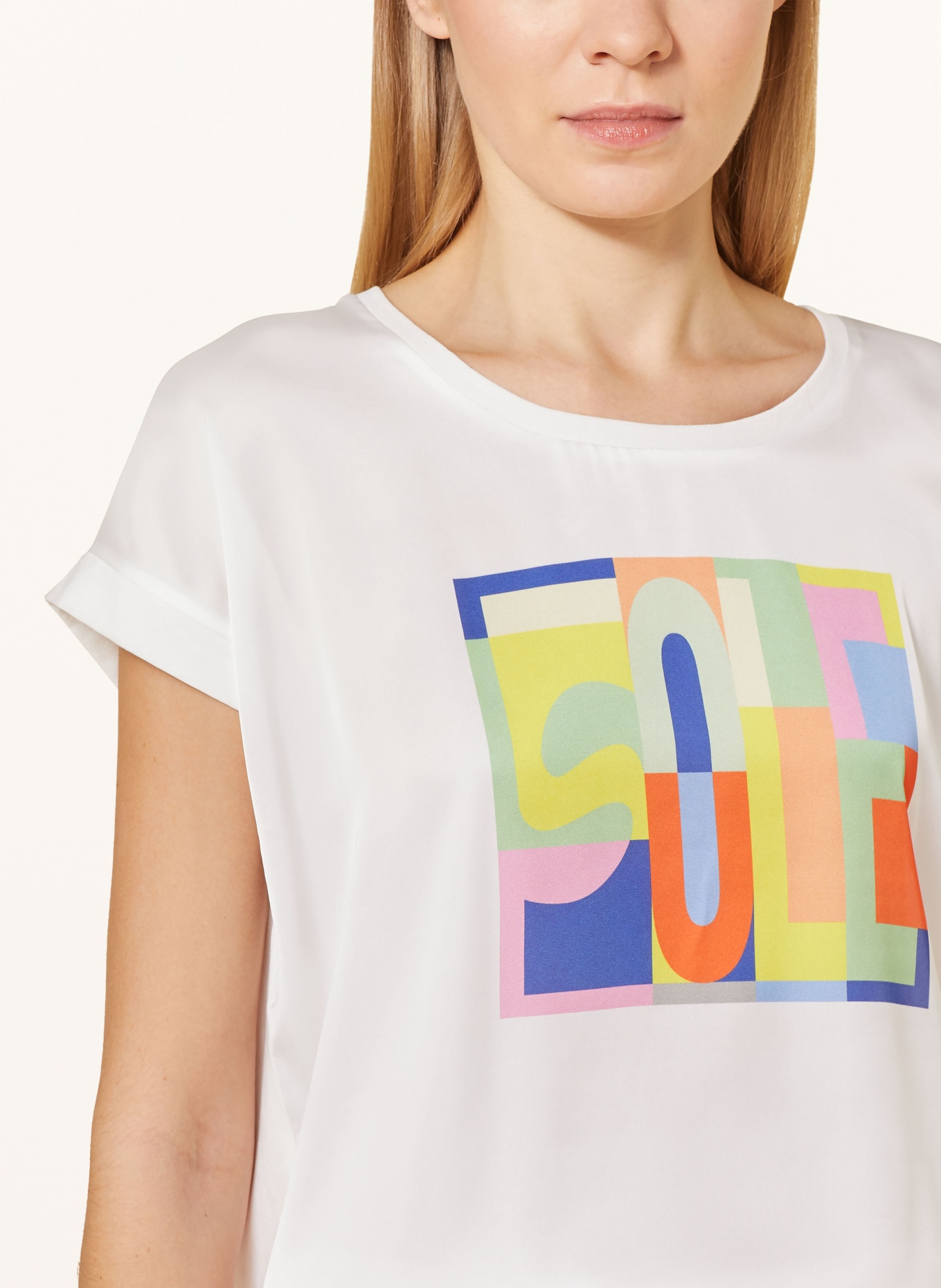 CINQUE T-shirt CISUNNY z mieszanki materiałów, Kolor: BIAŁY (Obrazek 4)