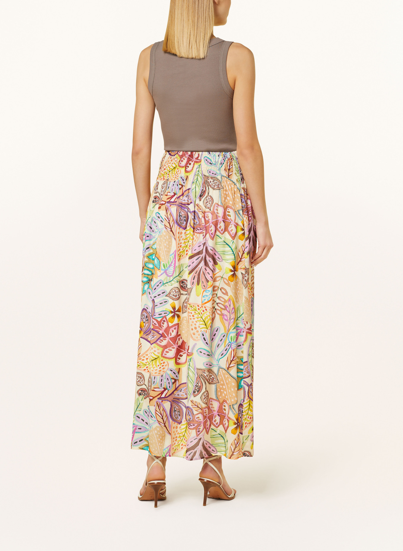 CINQUE Skirt CIKALIA, Color: CREAM/ LIGHT GREEN/ DARK ORANGE (Image 3)