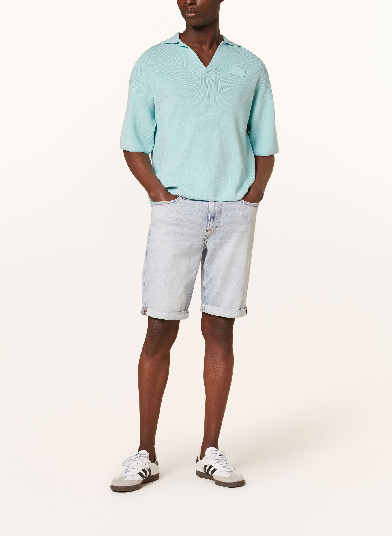 Calvin Klein Jeans Strick-Poloshirt, Farbe: MINT (Bild 2)