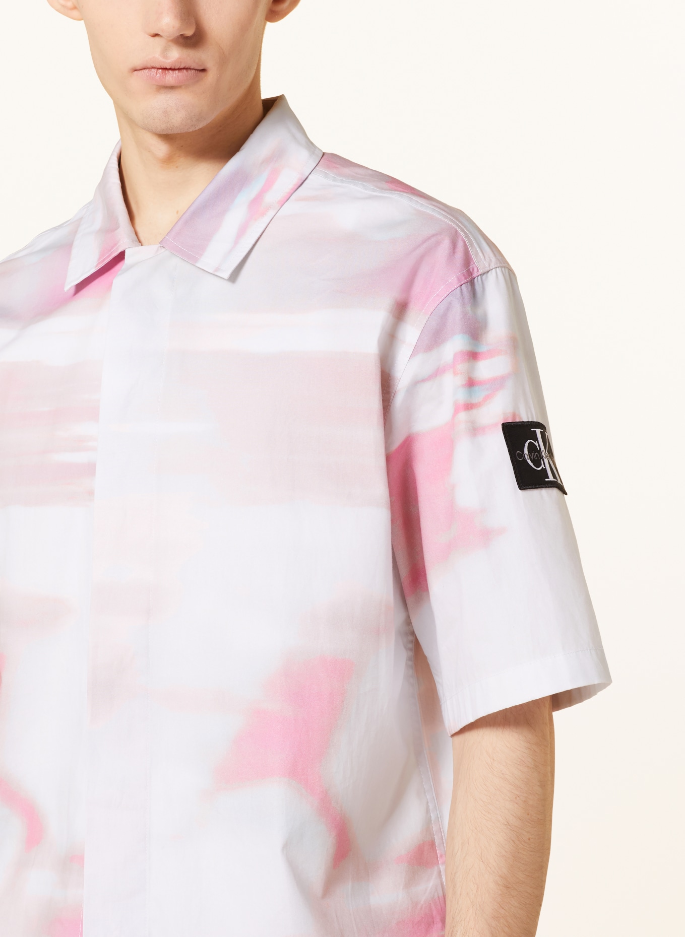 Calvin Klein Jeans Shirt relaxed fit, Color: WHITE/ PINK/ NUDE (Image 4)