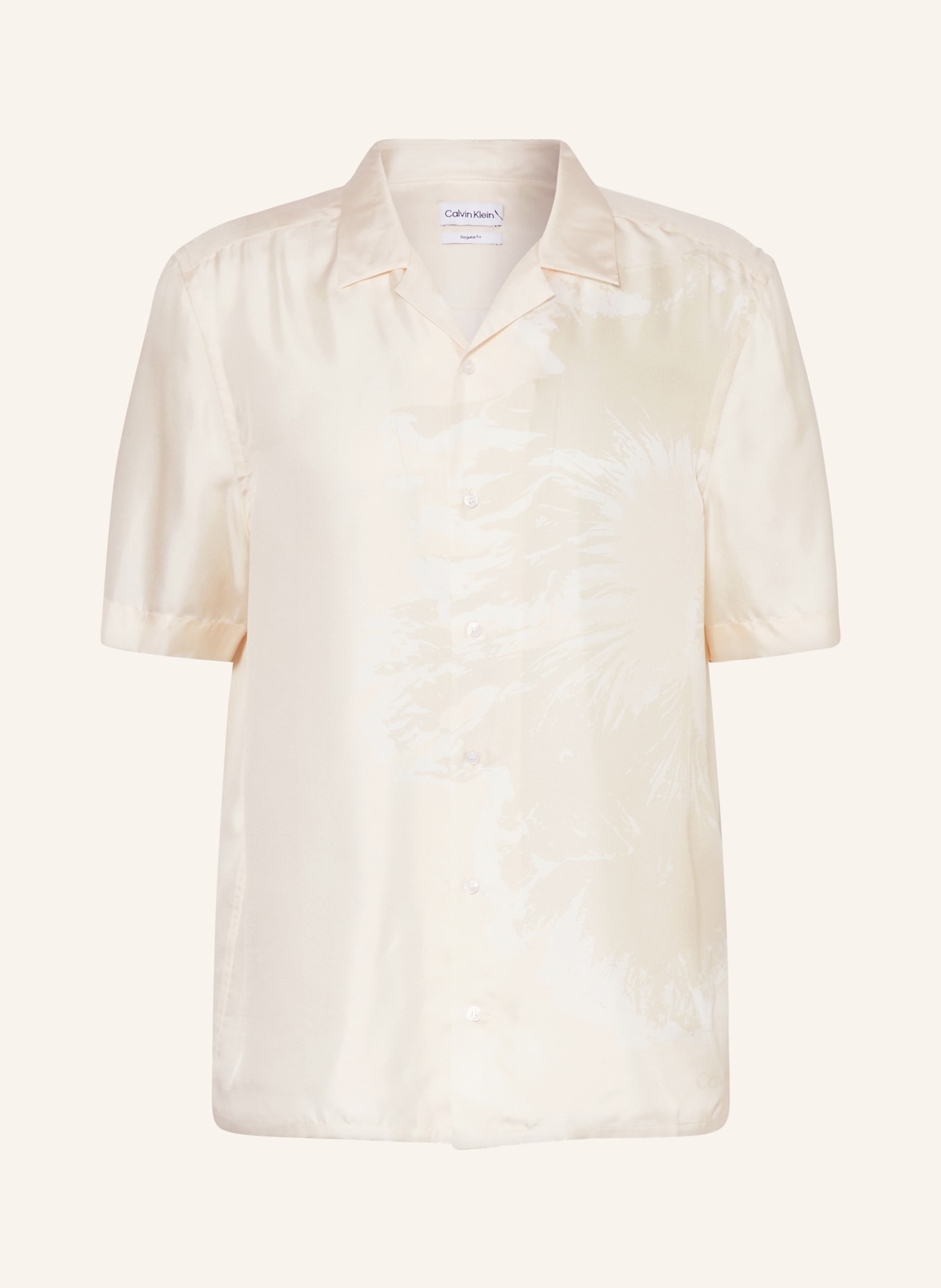 Calvin Klein Resort shirt regular fit made of silk, Color: CREAM/ BEIGE (Image 1)