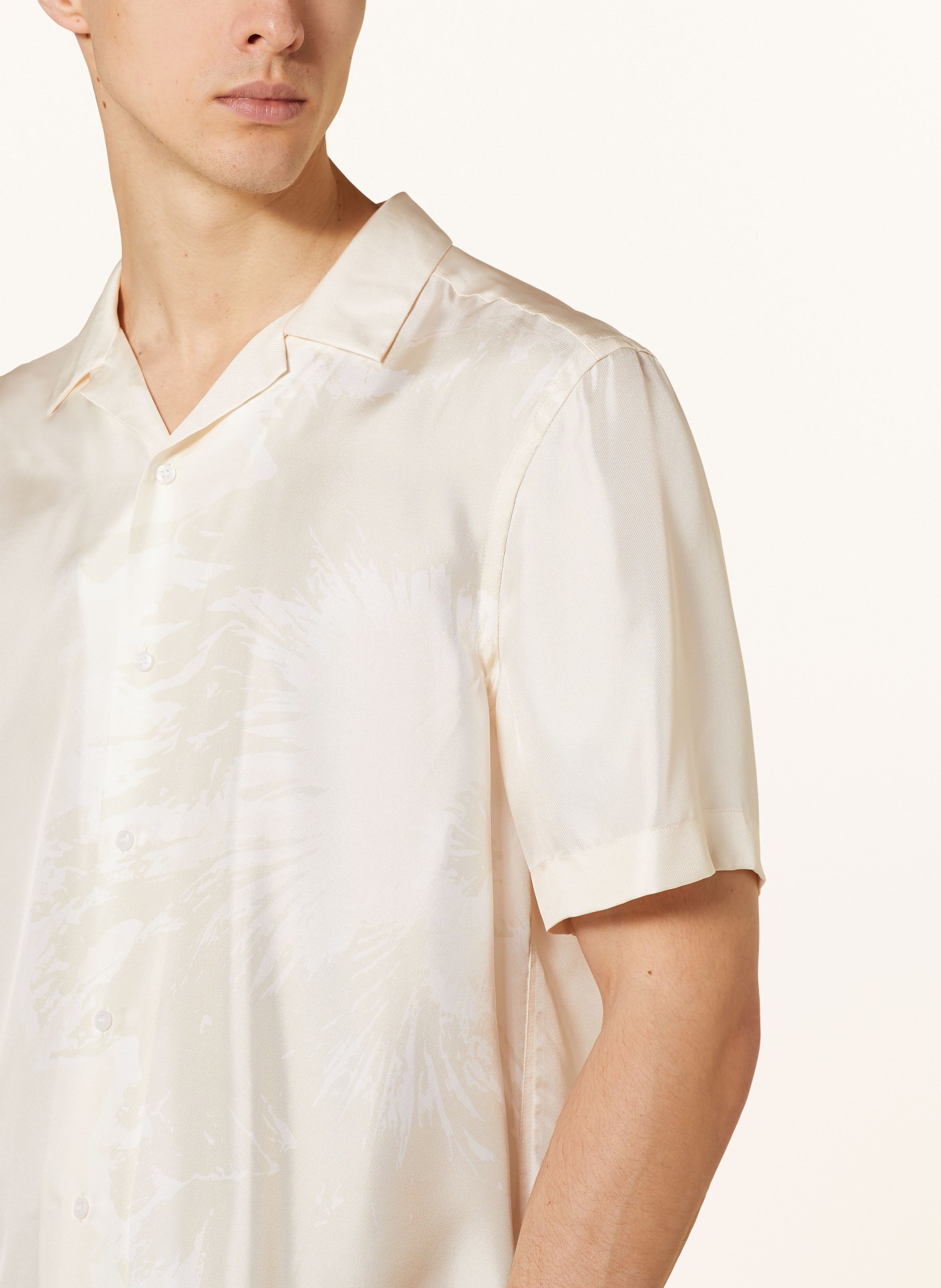 Calvin Klein Resorthemd Regular Fit aus Seide, Farbe: CREME/ BEIGE (Bild 4)