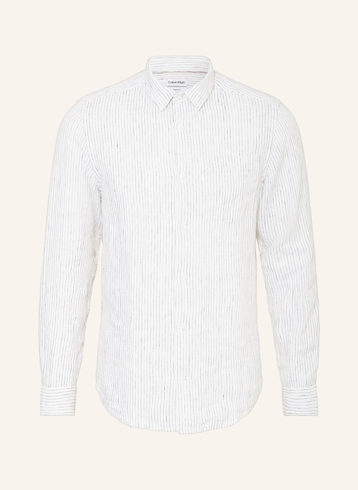 Calvin Klein Leinenhemd Regular Fit, Farbe: WEISS/ SCHWARZ (Bild 1)