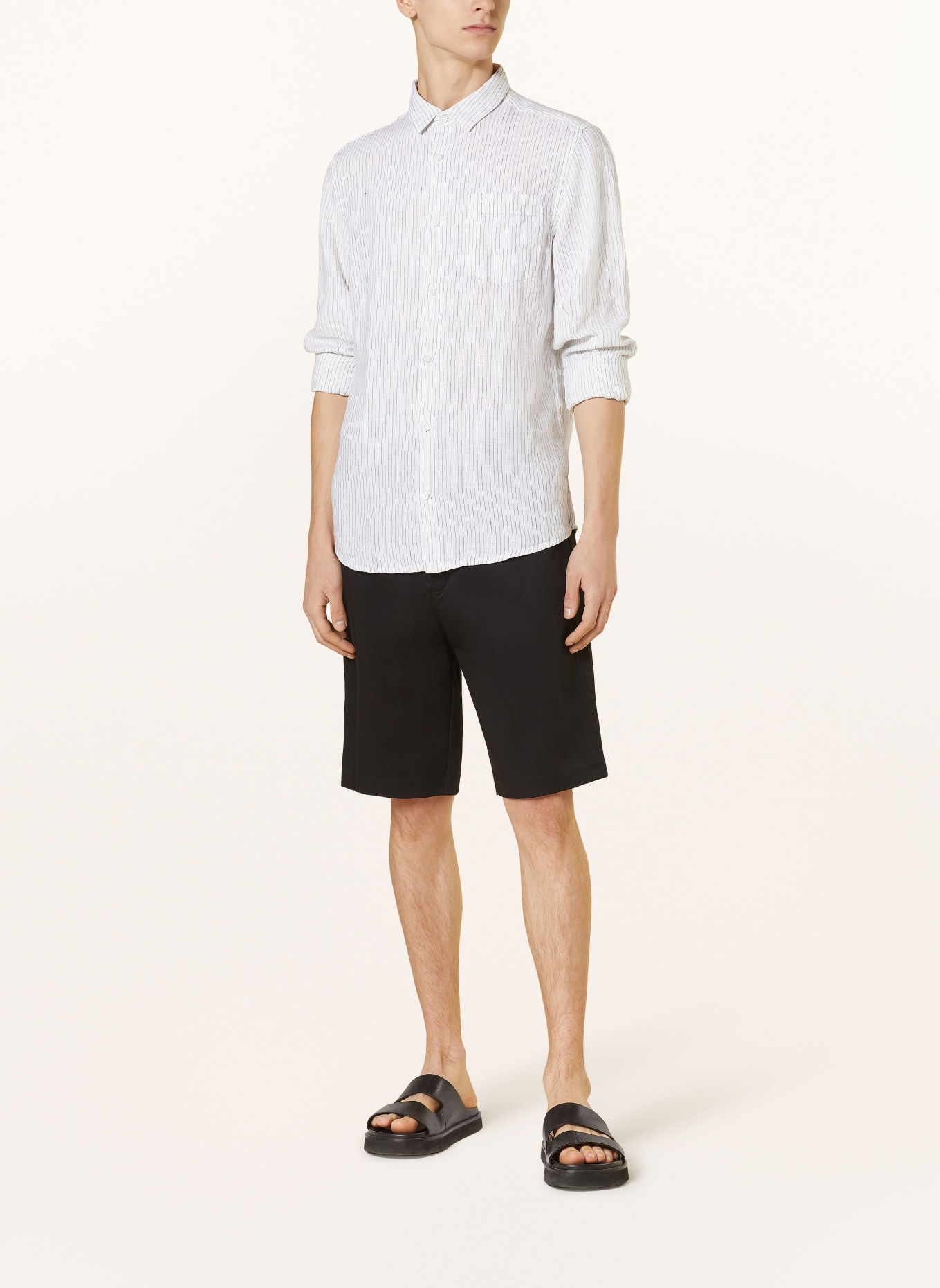 Calvin Klein Leinenhemd Regular Fit, Farbe: WEISS/ SCHWARZ (Bild 2)
