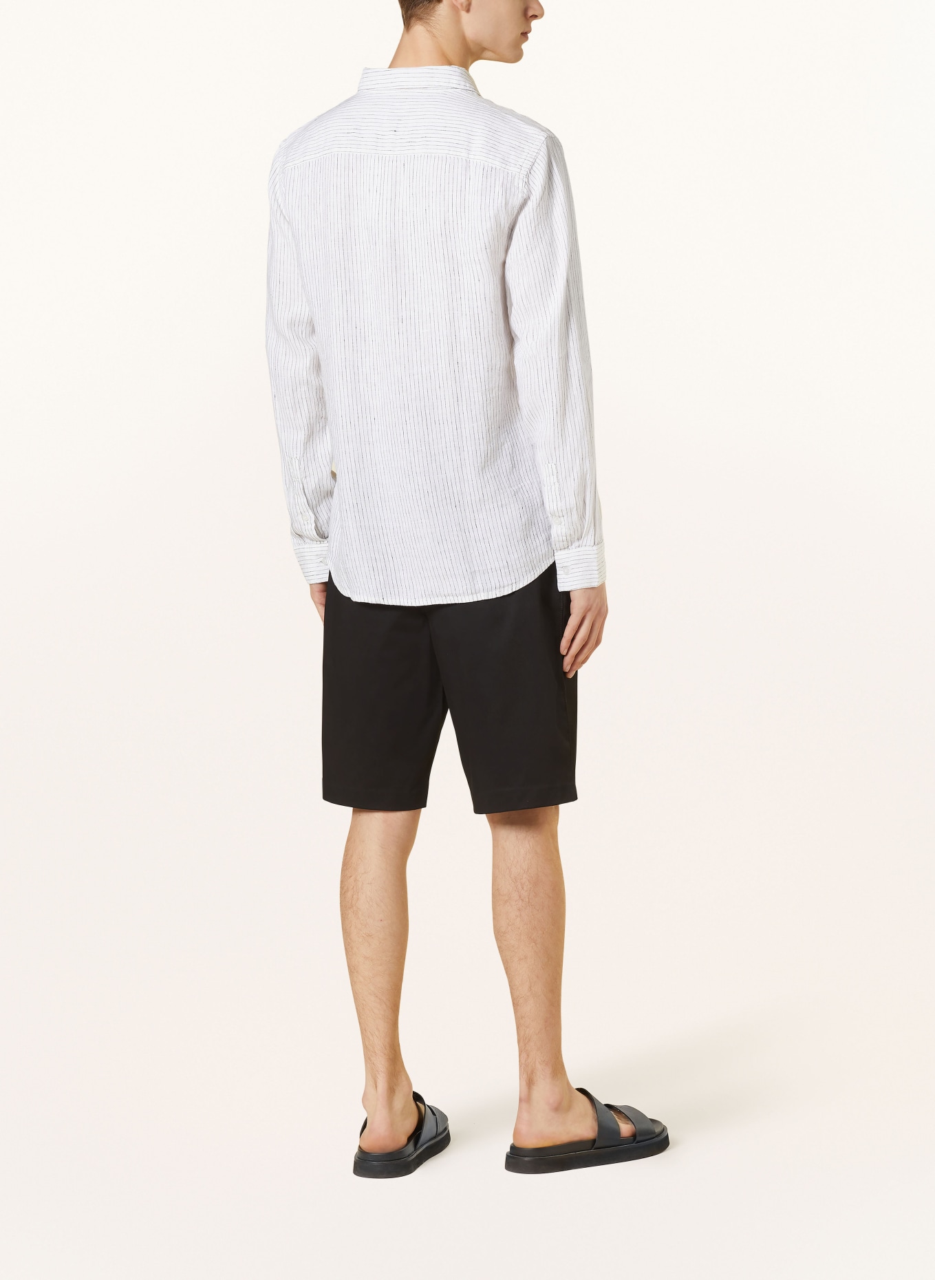 Calvin Klein Leinenhemd Regular Fit, Farbe: WEISS/ SCHWARZ (Bild 3)