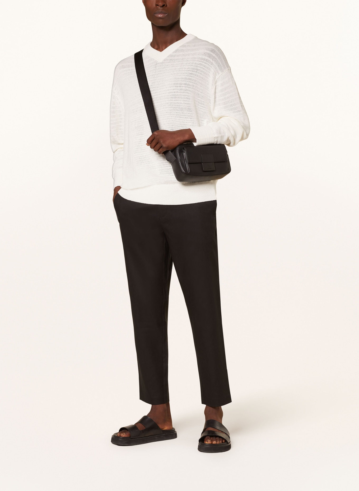 Calvin Klein Chinosy extra slim fit z dodatkiem lnu, Kolor: CZARNY (Obrazek 2)