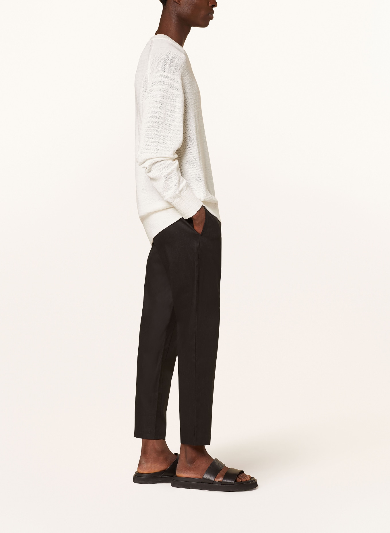 Calvin Klein Chino kalhoty Extra Slim Fit se lnem, Barva: ČERNÁ (Obrázek 4)