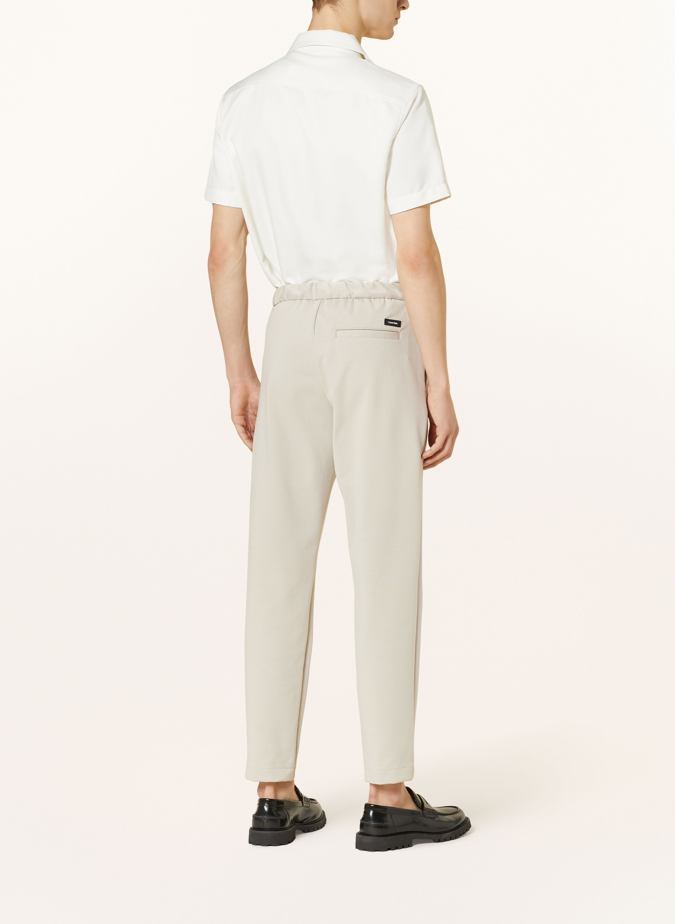Calvin Klein Žerzejové kalhoty Tapered Fit, Barva: ACE Stony Beige (Obrázek 3)