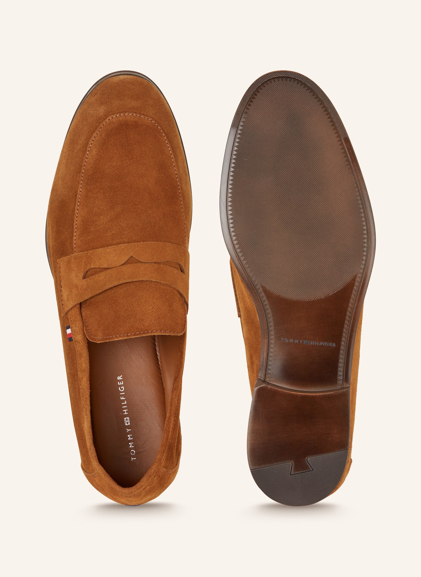 TOMMY HILFIGER Penny loafers: COGNAC