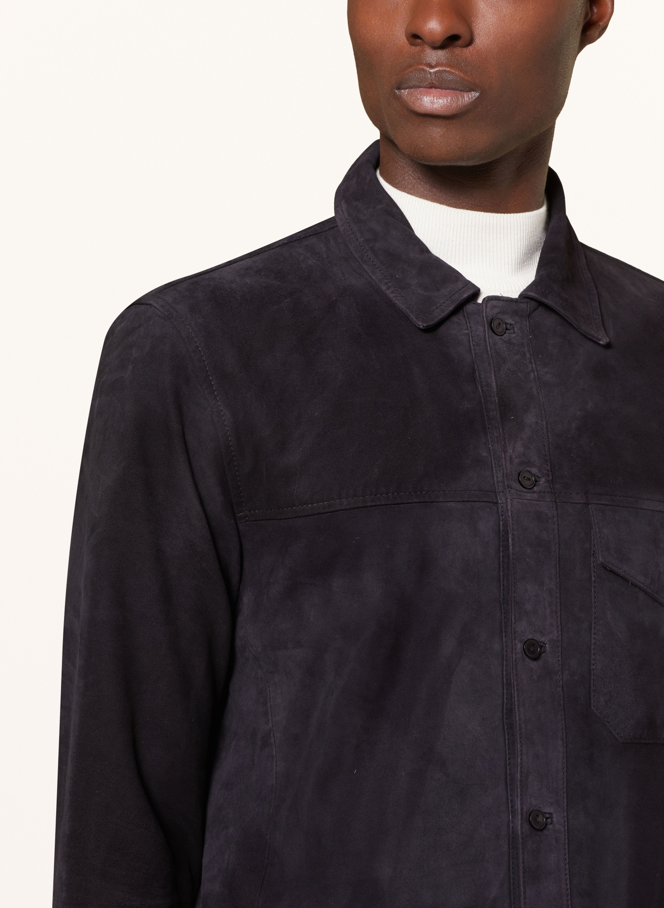 goosecraft Leather overshirt WELNEY, Color: BLACK (Image 4)