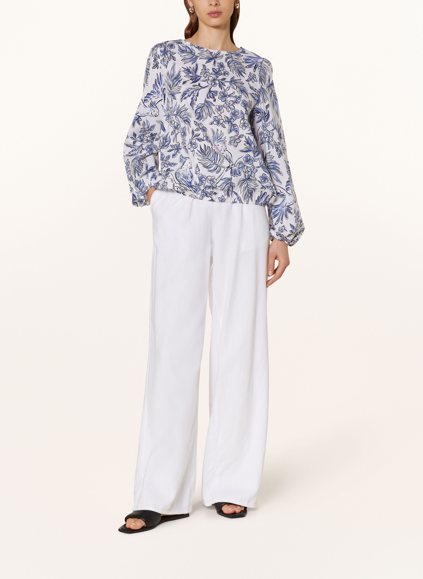 Juvia Shirt blouse NORMA, Color: WHITE/ BLUE/ BLACK (Image 2)