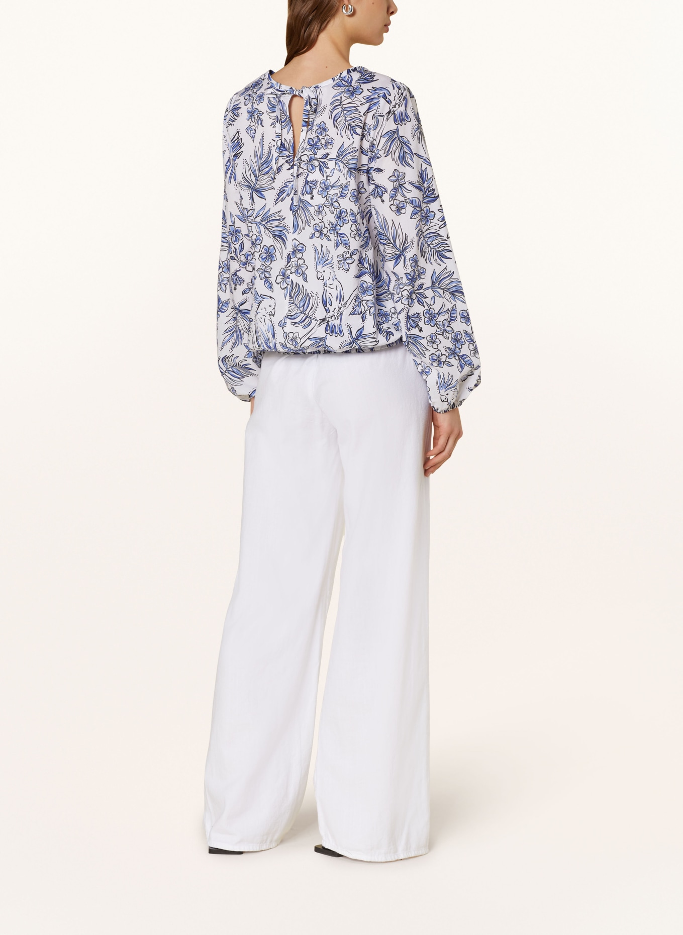 Juvia Shirt blouse NORMA, Color: WHITE/ BLUE/ BLACK (Image 3)