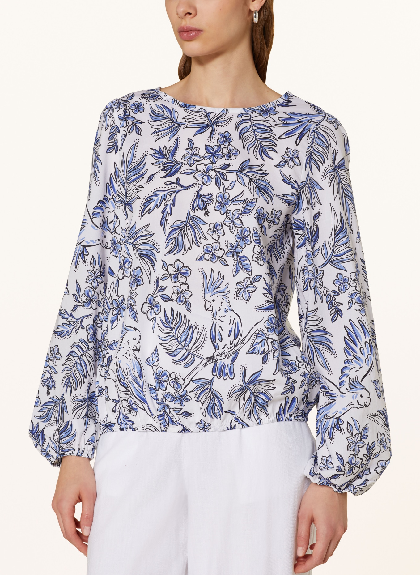 Juvia Shirt blouse NORMA, Color: WHITE/ BLUE/ BLACK (Image 4)