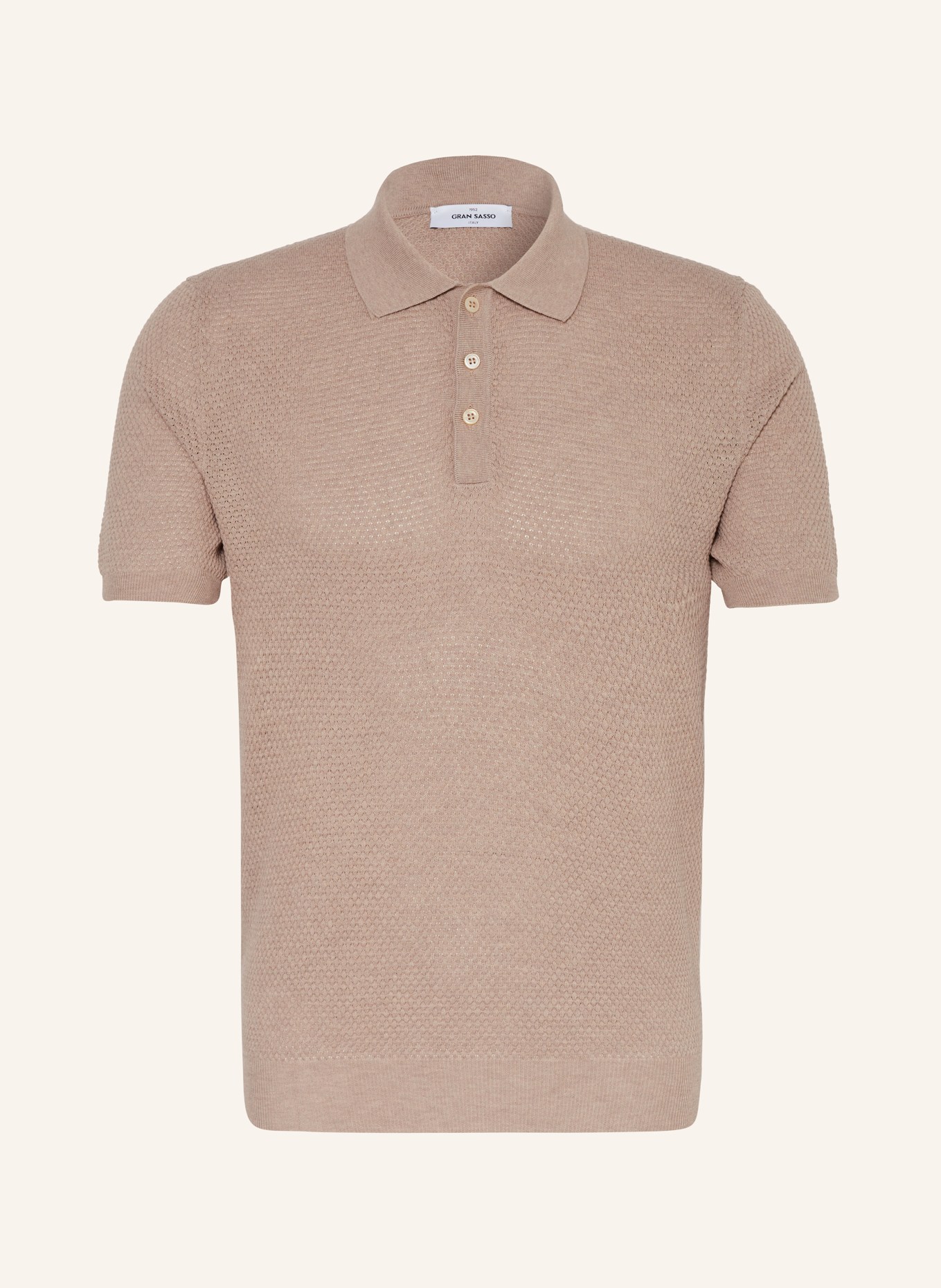 GRAN SASSO Knitted polo shirt, Color: TAUPE (Image 1)