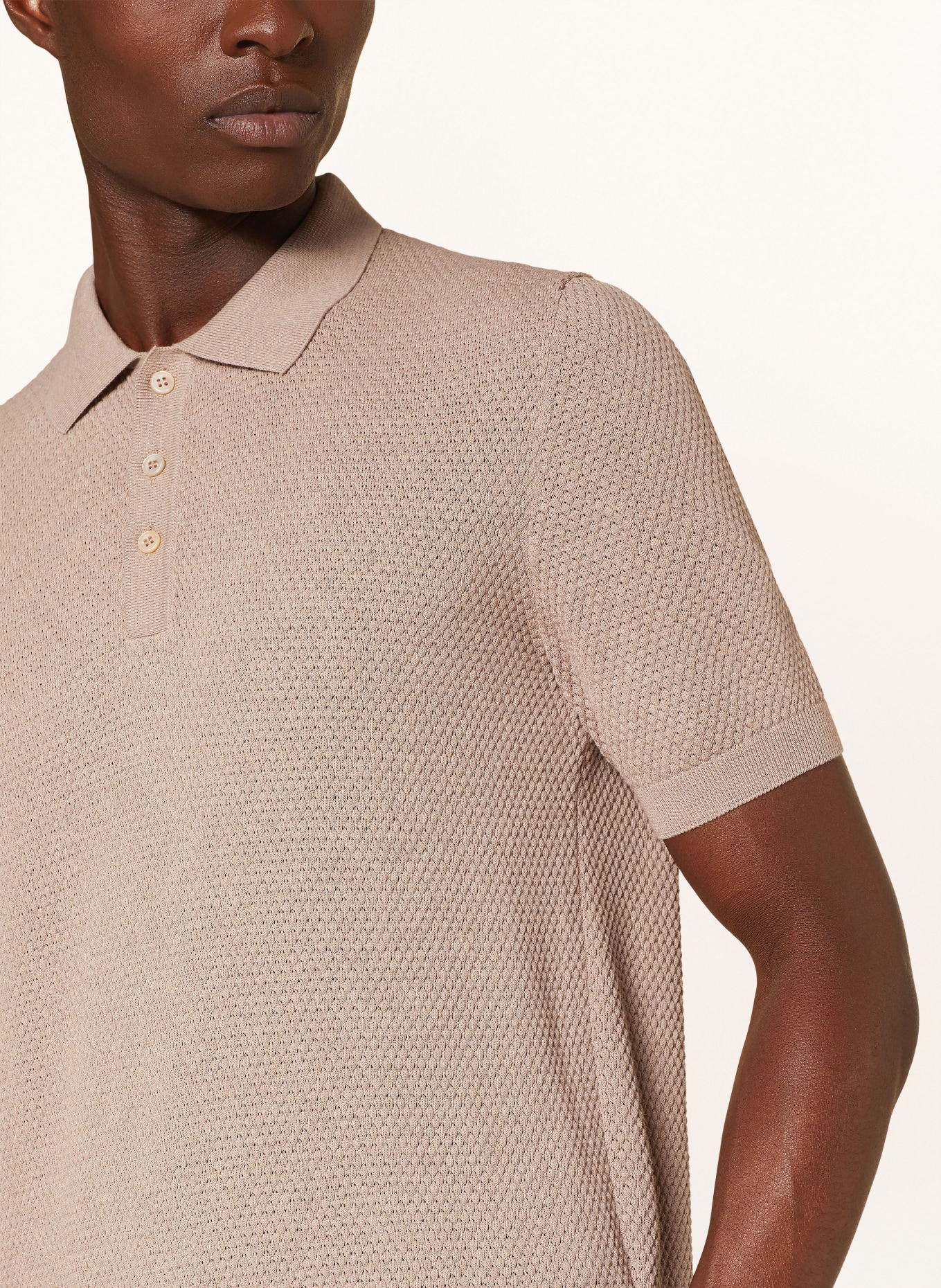GRAN SASSO Strick-Poloshirt, Farbe: TAUPE (Bild 4)
