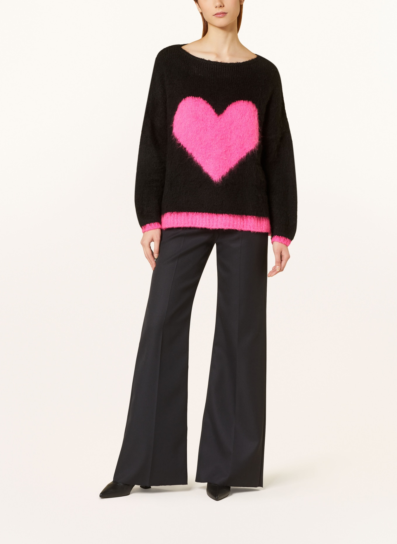 miss goodlife Sweater with mohair, Color: BLACK/ PINK (Image 2)